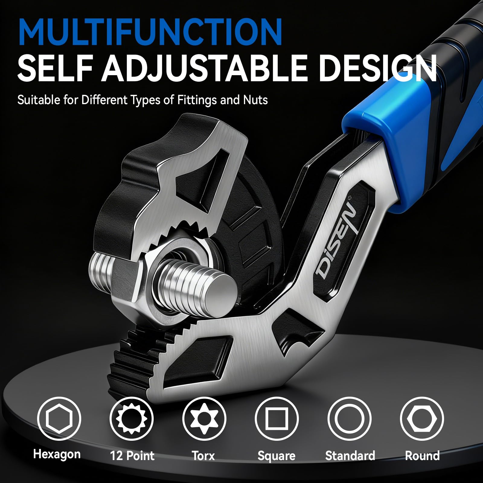 DISEN Adjustable Pipe Wrenches - 4-Piece Set -3 DISEN Adjustable Pipe Wrenches - 4-Piece Set -3