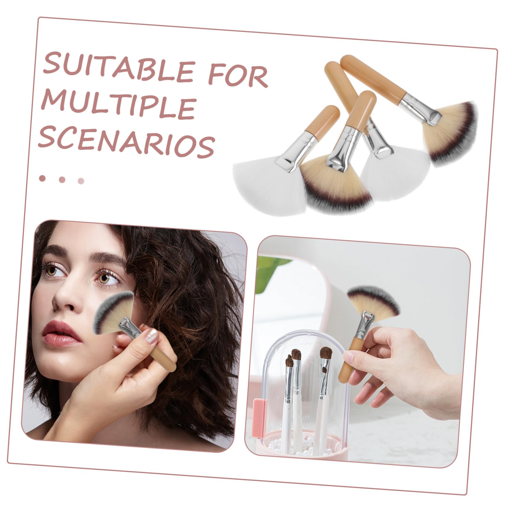 Healeved 20pièces Pinceaux De Maquillage Éventail Pinceaux Pour Fond De Teint Blush Et Outils De Maquillage Et