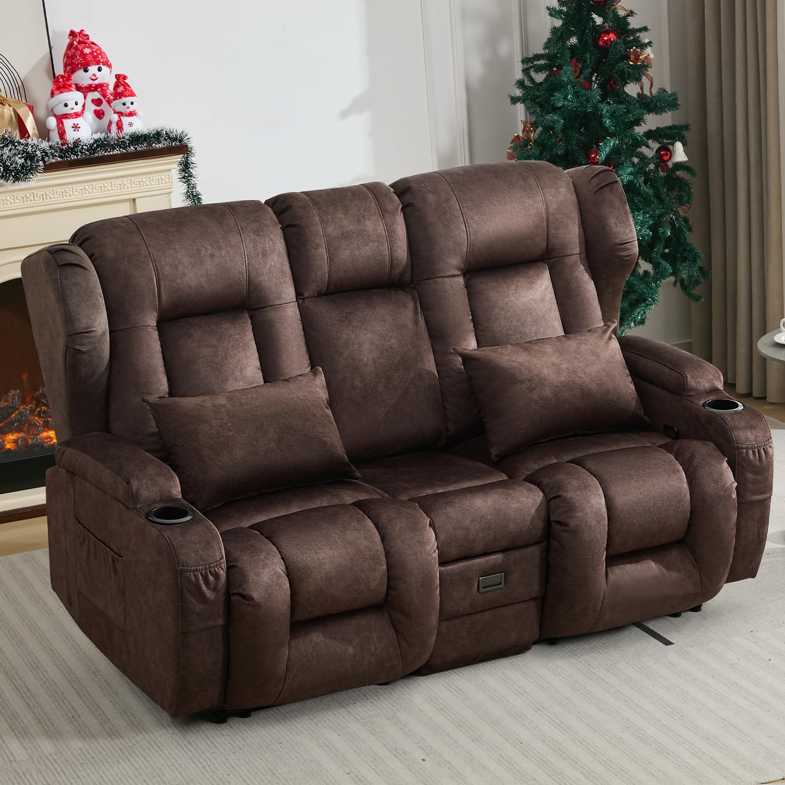 SAMERY 67.6" RV Loveseat Recliner Sofa, Wall Hugger Reclining Loveseat