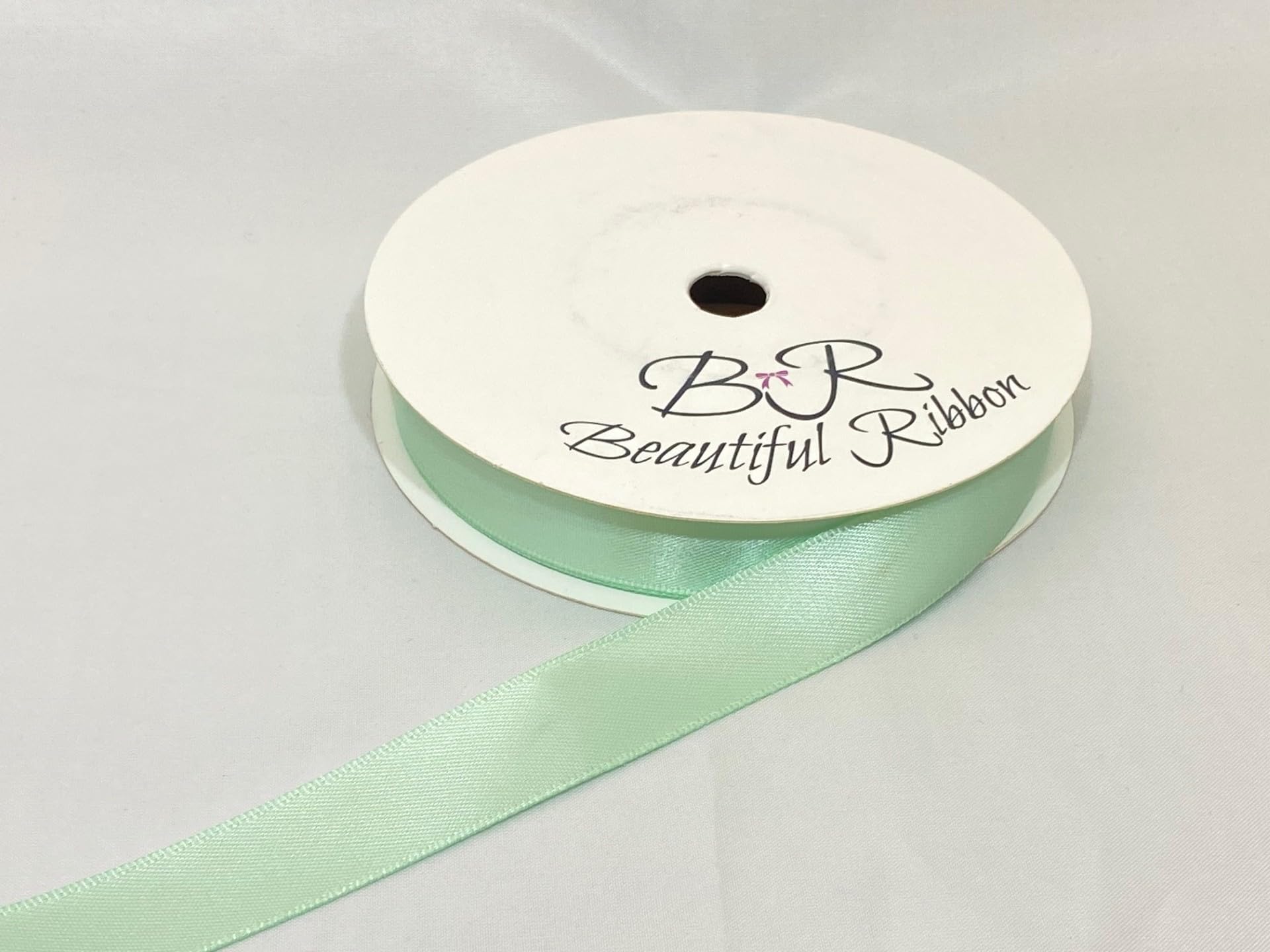 1 Roll of 15mm x 25 metres Satin Ribbon Dark Mint Green Double Sided 15 mm 1.5cm