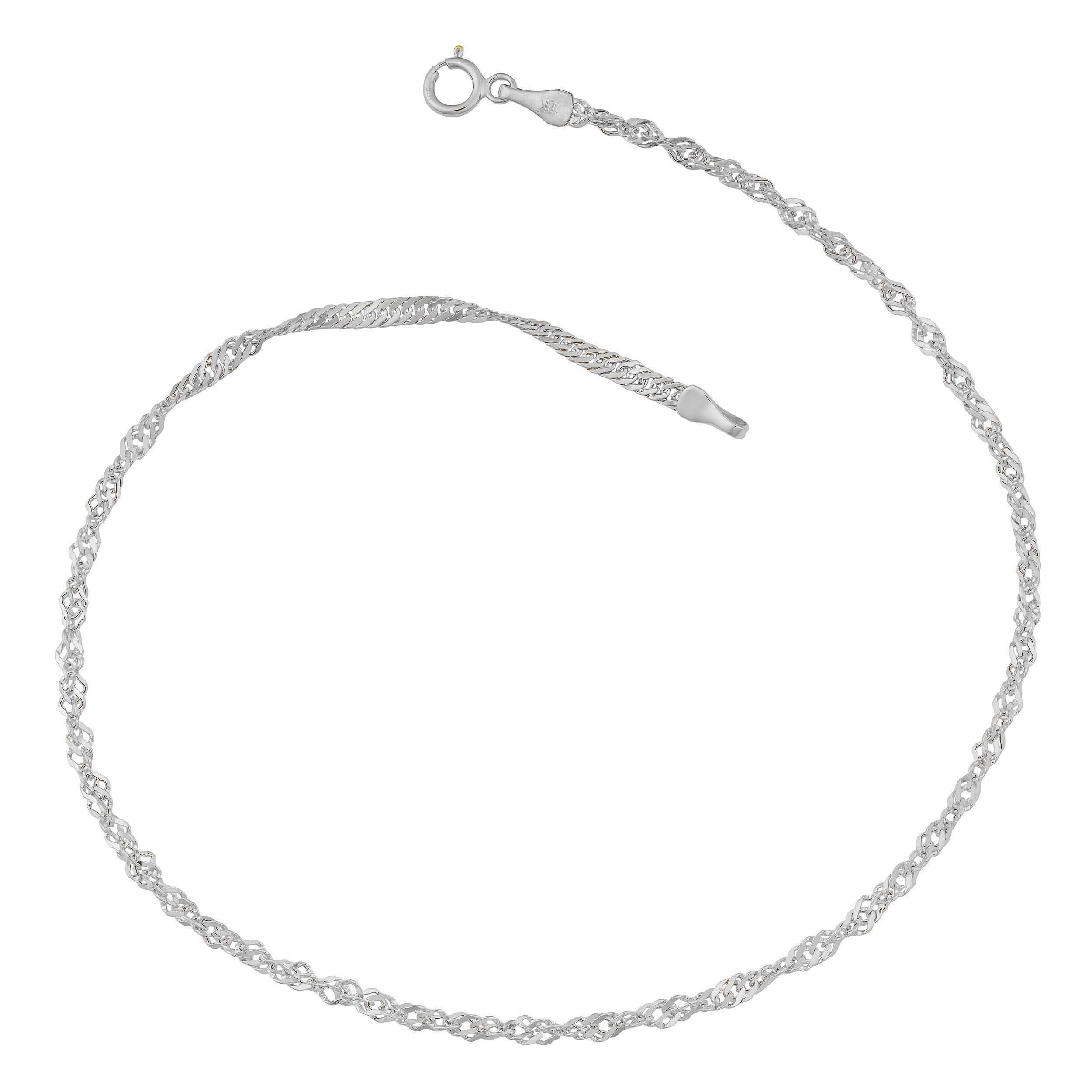 925 Sterling Silver Anklets For Women, Ankle Bracelets for Women, Basic Chain Link Anklets For Women, Rope Chain, Curb Chain Anklet, Figaro Chain