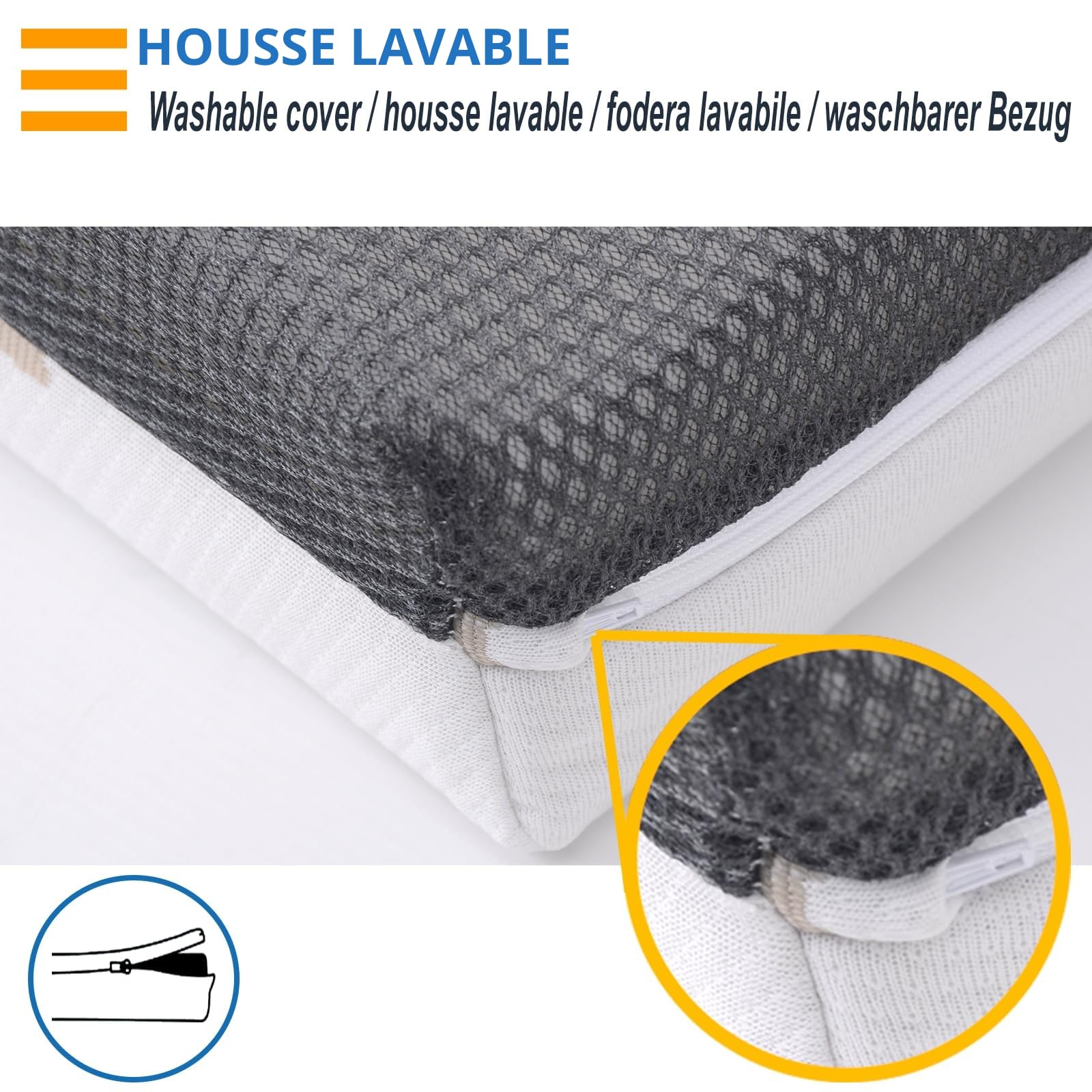 PEKITAS Epaisseur 10 cm Matelas Cododo 83x50 cm Dehoussable Hybride Réversible Double Face pour Berceau Lit Bebe co-Sleeping Respirant House Amovible Lavable Ferme Anti-étouffement hypoallergénique