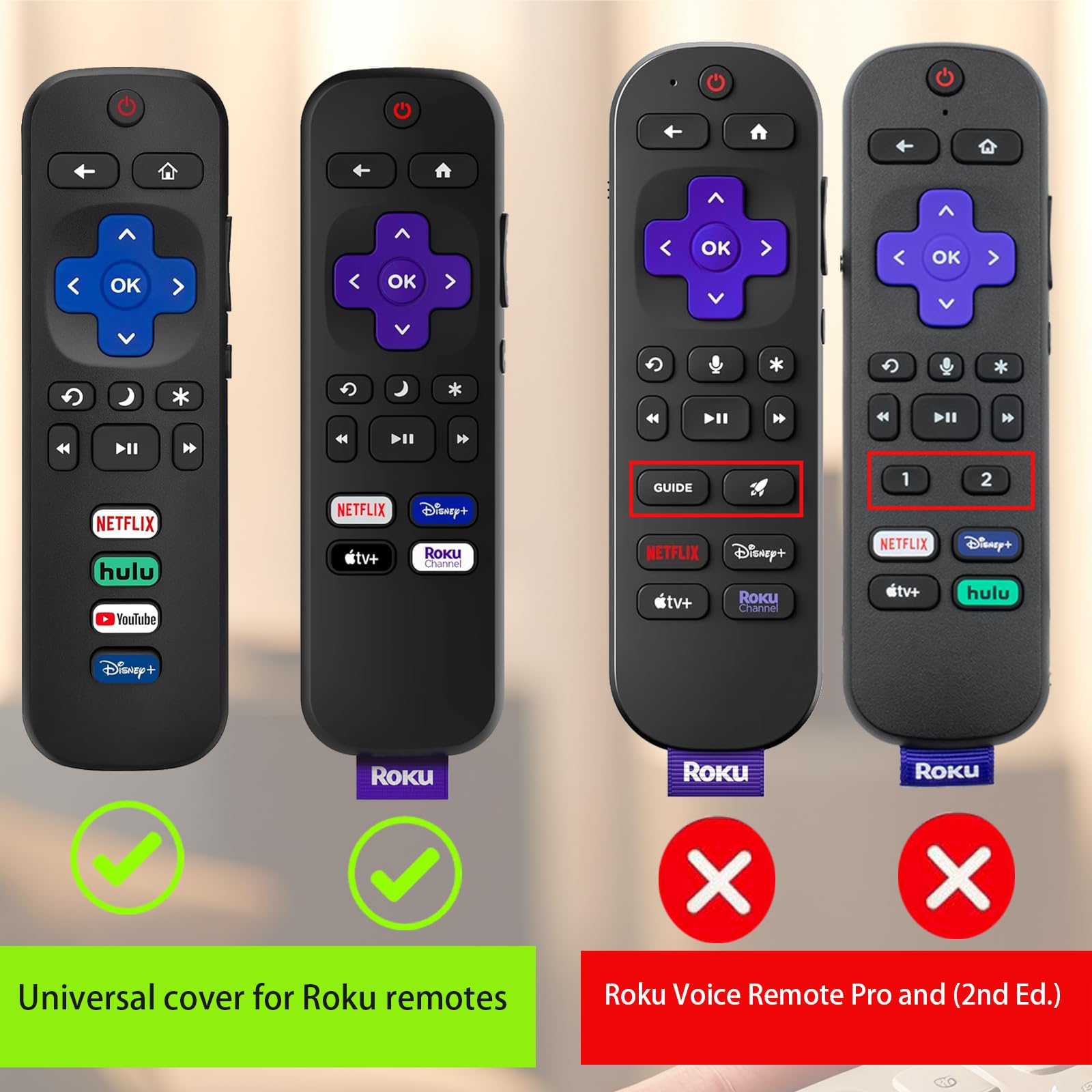 Funda para mando a distancia Roku Stick, funda compatible con mando de TV Hisense, funda de silicona para TCL Smart TV, soporte que brilla en la oscuridad, color blanco