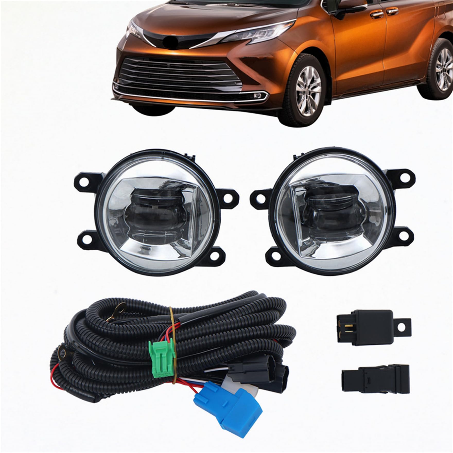 Photo 1 of waltyotur Pair of Driver Left and Passenger Right Side Replacement for Sienna 2021 2022 2023 Fog Lights with Wiring Harness & Switch Driving Fog Lamps