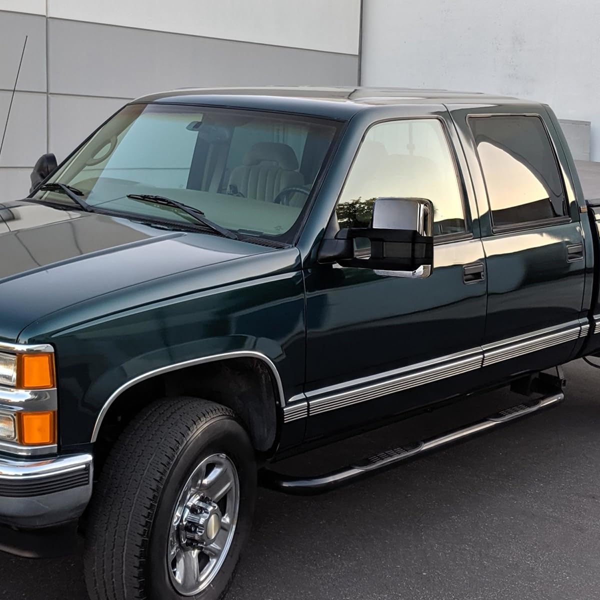 Spec-D Tuning Led Smoke Signal Power + Heated Towing Side Mirrors Compatible with 1988-1998 GMC C/K, 1992-1999 GMC Yukon Chevy Suburban Left + Right Pair