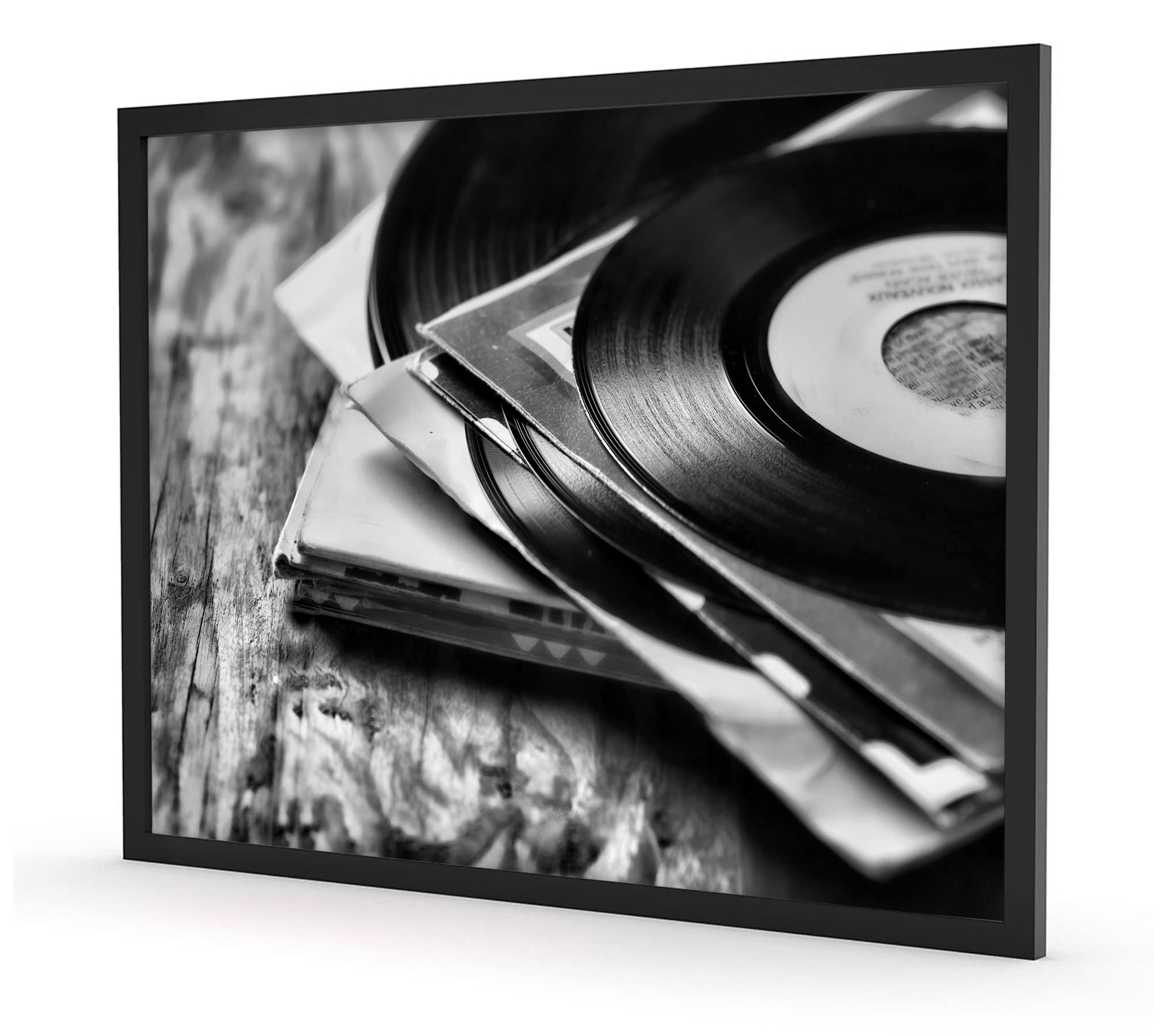 Mixtape, disco in vinile, poster DJ, formato 100 x 70 cm, stampa artistica incorniciata