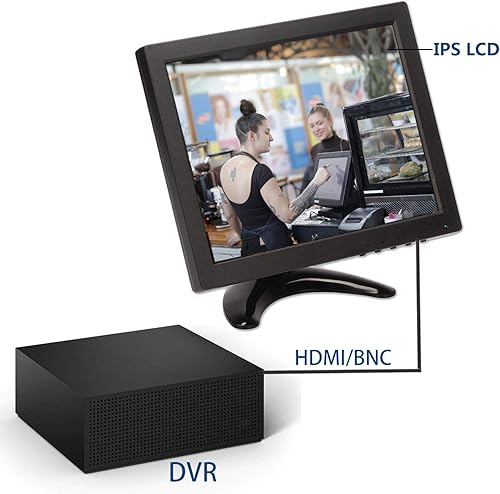 Miniatura 5 de TPEKKA Monitor CCTV de seguridad de 10 pulgadas HD IPS 1024 x 768 portátil mini TFT LCD monitor BNC HDMI VGA AV entrada para computadora PC FPV