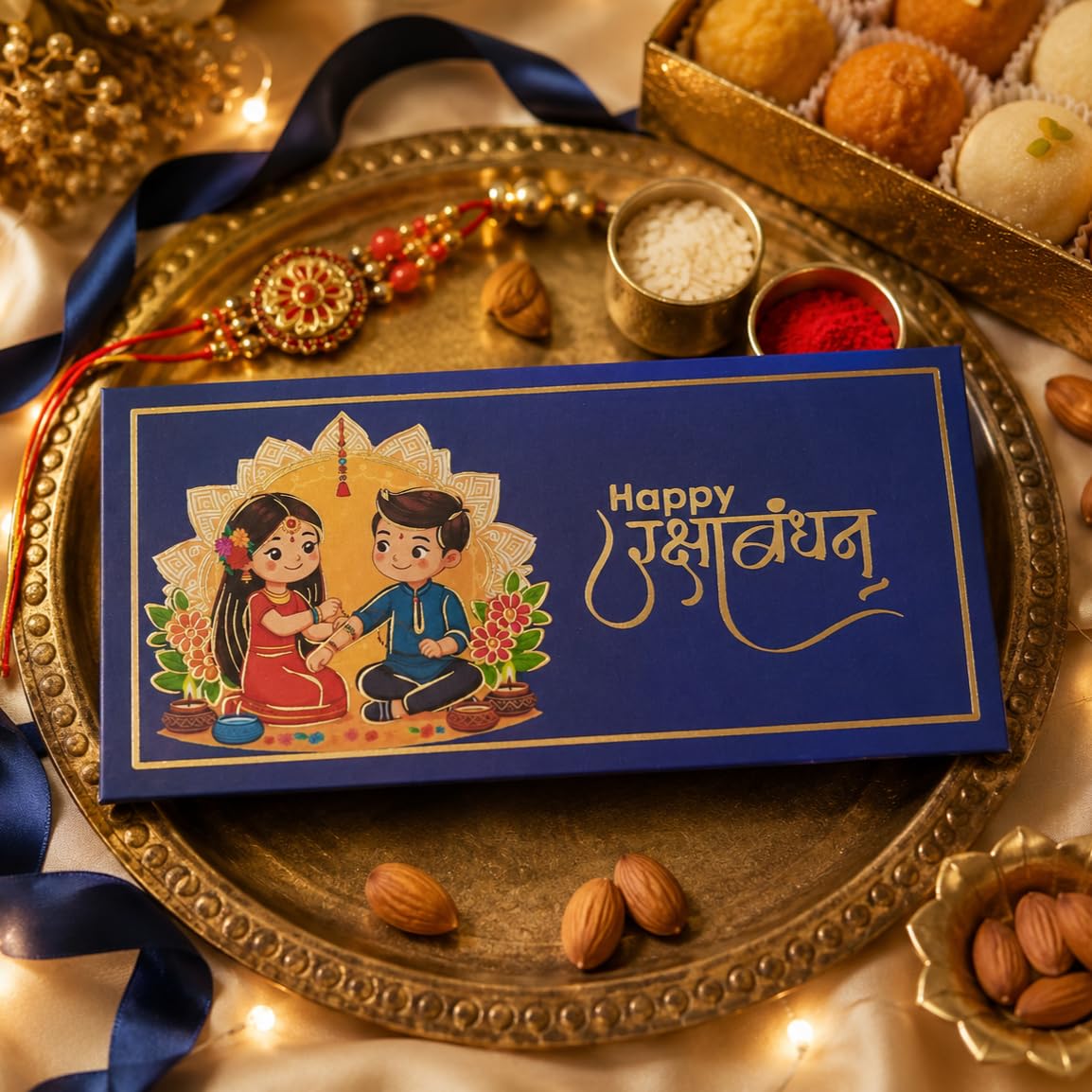 Fonsie rakhsha bandhan cash shagun envelopes fancy design pack of 5 for gifting money on rakhi, shagun, festival(Blue)...-image-30