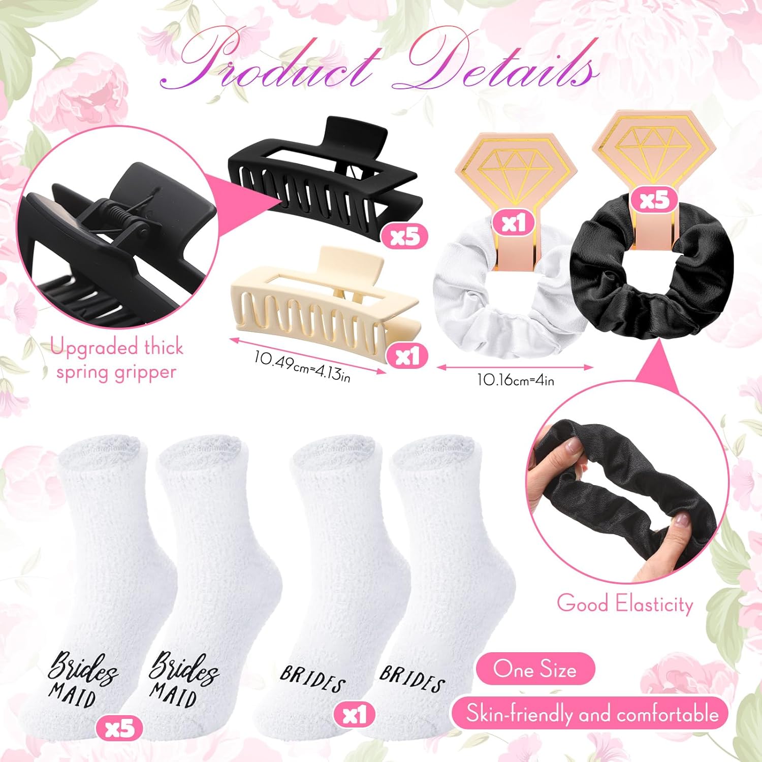 Bonuci 24 Pcs Bride Bridesmaid Robes Set of 6 Bridal Silk Satin Robes for Wedding Bachelorette Party Bridal Shower Gifts - Image 3