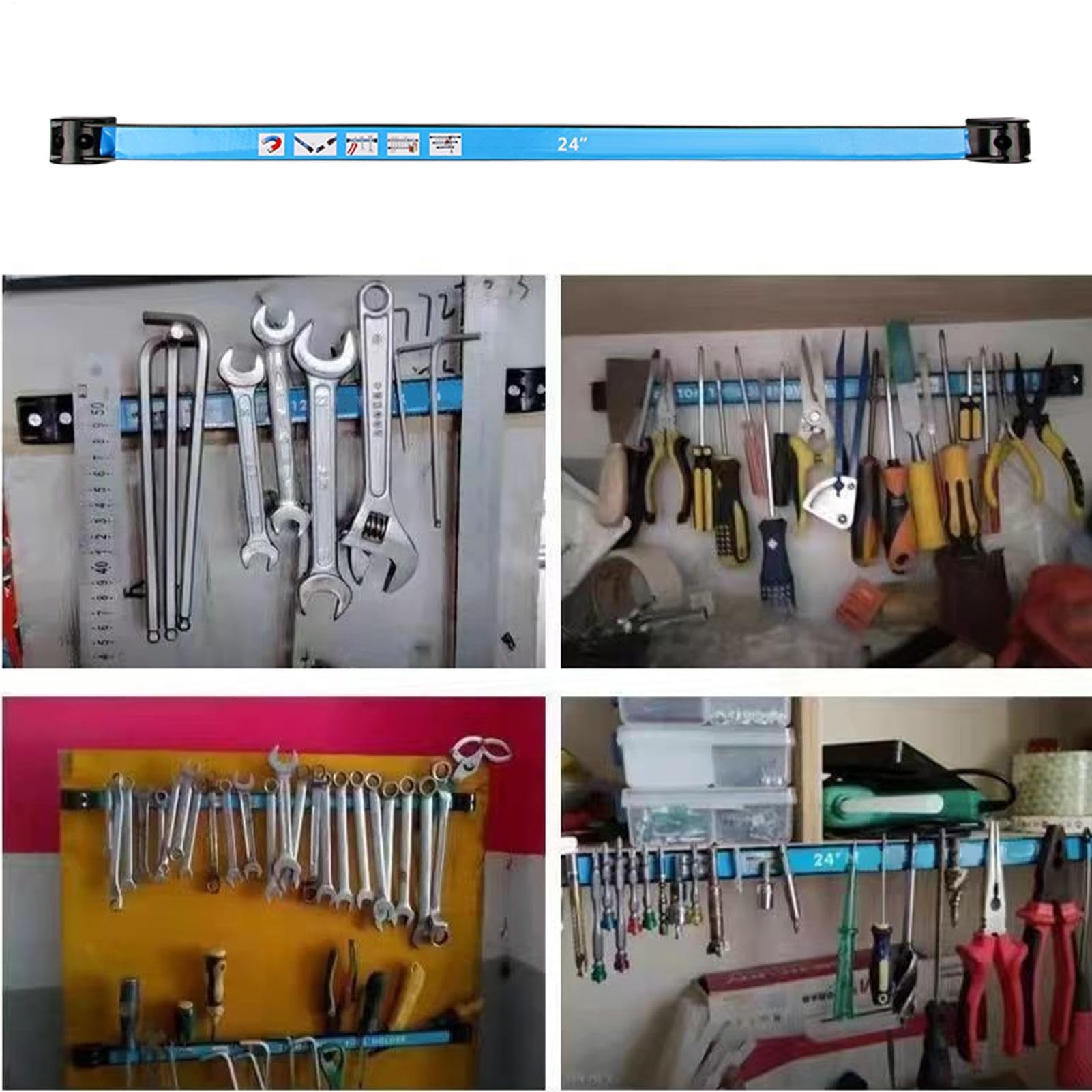 Soporte de herramientas magnético, soporte de almacenamiento magnético | para herramientas | Soporte de pared para organizador de herramientas eléctricas,Barra magnética para organización del garaje