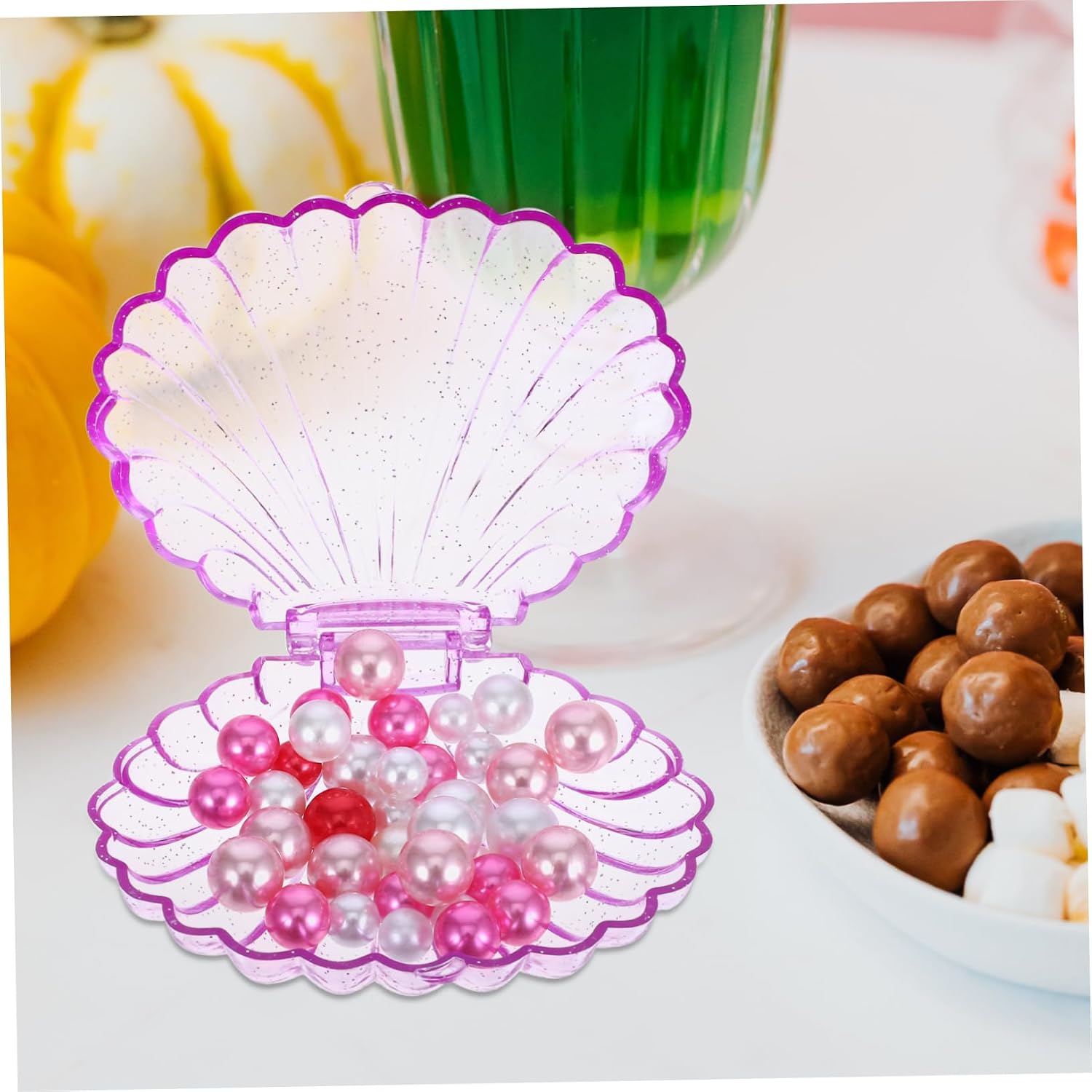 5pcs Plastic Shell Candy Boxes for Jewelry Storage Birthday Home Decor
