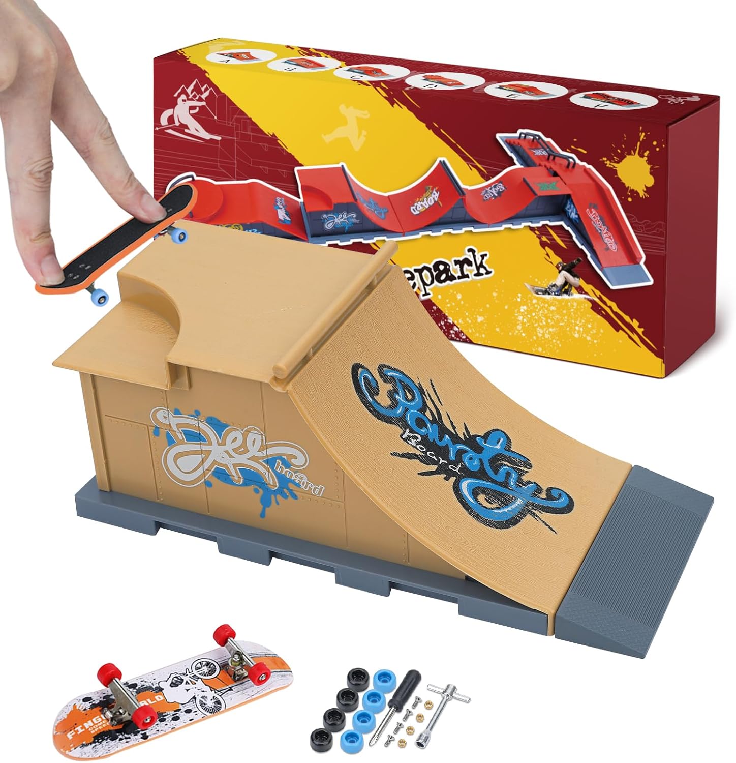 Gr8ware Skateboard Ramp, Finger Skateboard Ramp Set, Mini