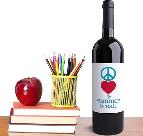 Miniatura 2 de 4 Funny Teacher Gifts Wine Bottle Labels End of School Year | Goodbye School Hello Pool | Peace Love & Summer Break | Hello Suntan | Appreciation