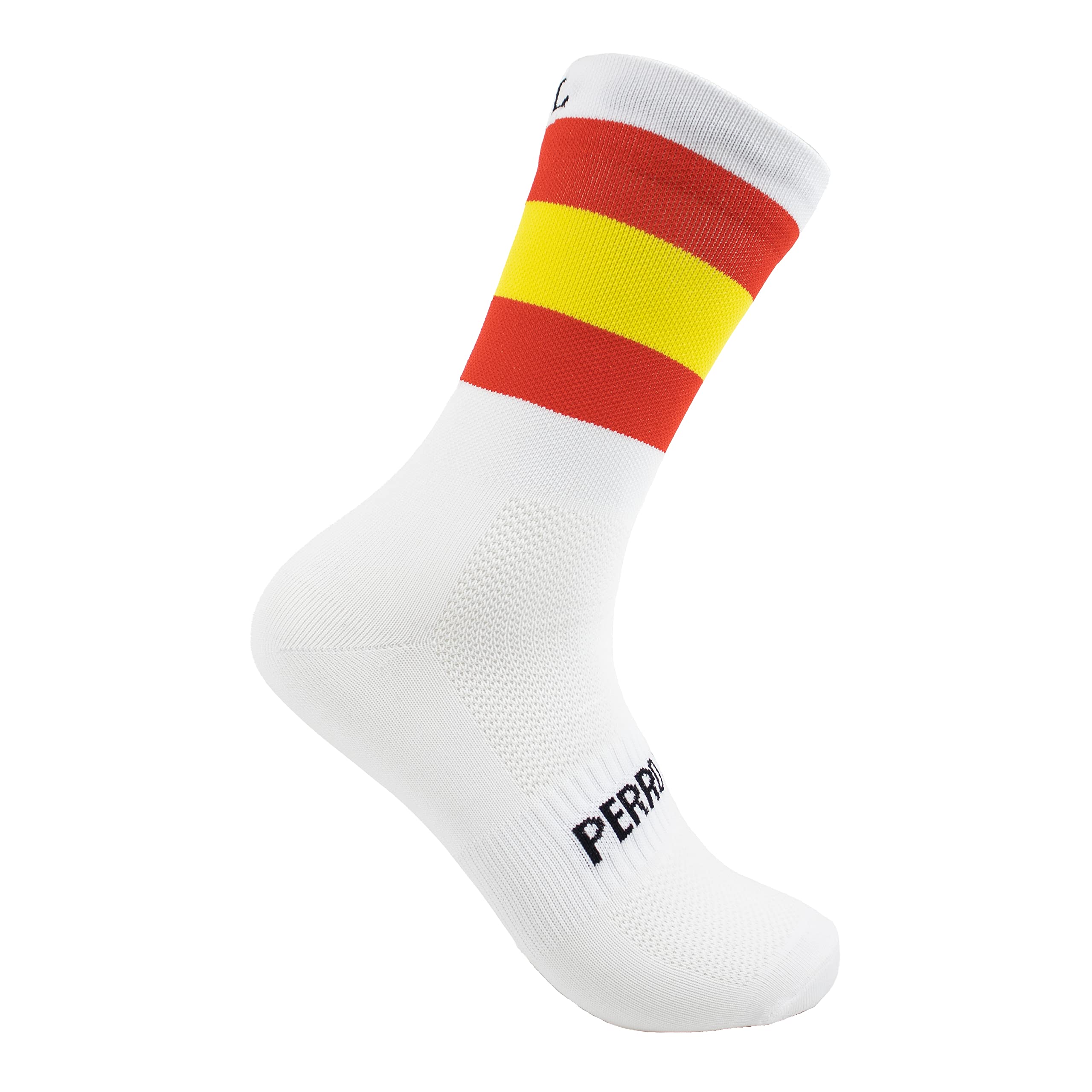 PERRO LOCO CLOTHESSpanish Flag Cycling Socks for Men and Women Original Colors Seamless Anti-Odor
