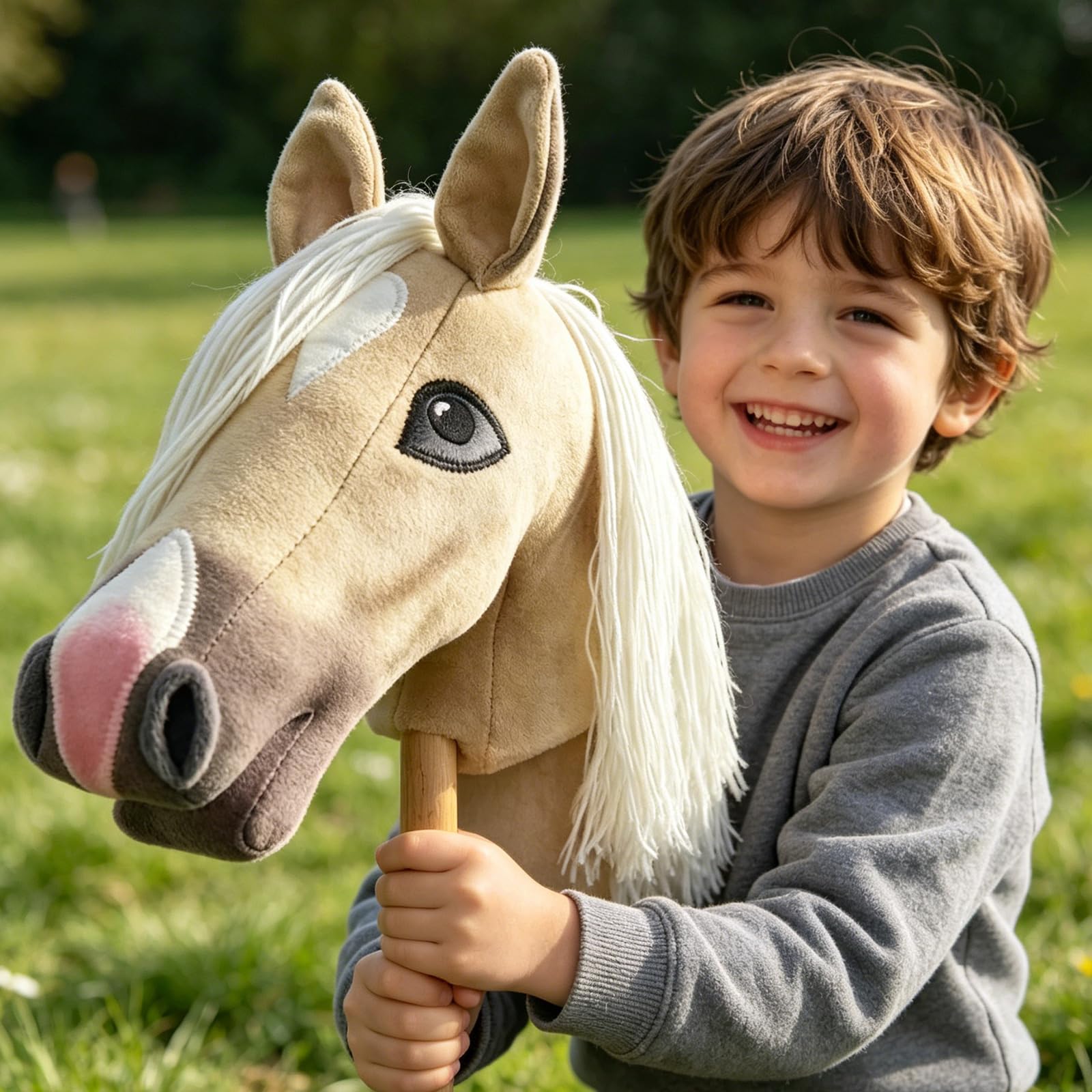 Bastone a testa di cavallo per adulti gioco di ruolo accessorio per feste facile da riporre hobby cavallo con manico in legno gioco di ruolo oggetti di scena per costume