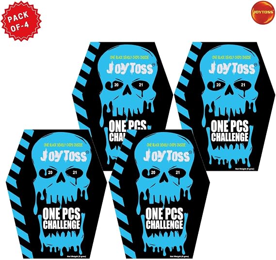 Joytoss one-pcs-Challenge (Pack of 4) | Extreme Spicy Tortilla Chips | Hottest Chips in the World | Ultimate Hot Snack | 20 Grams
