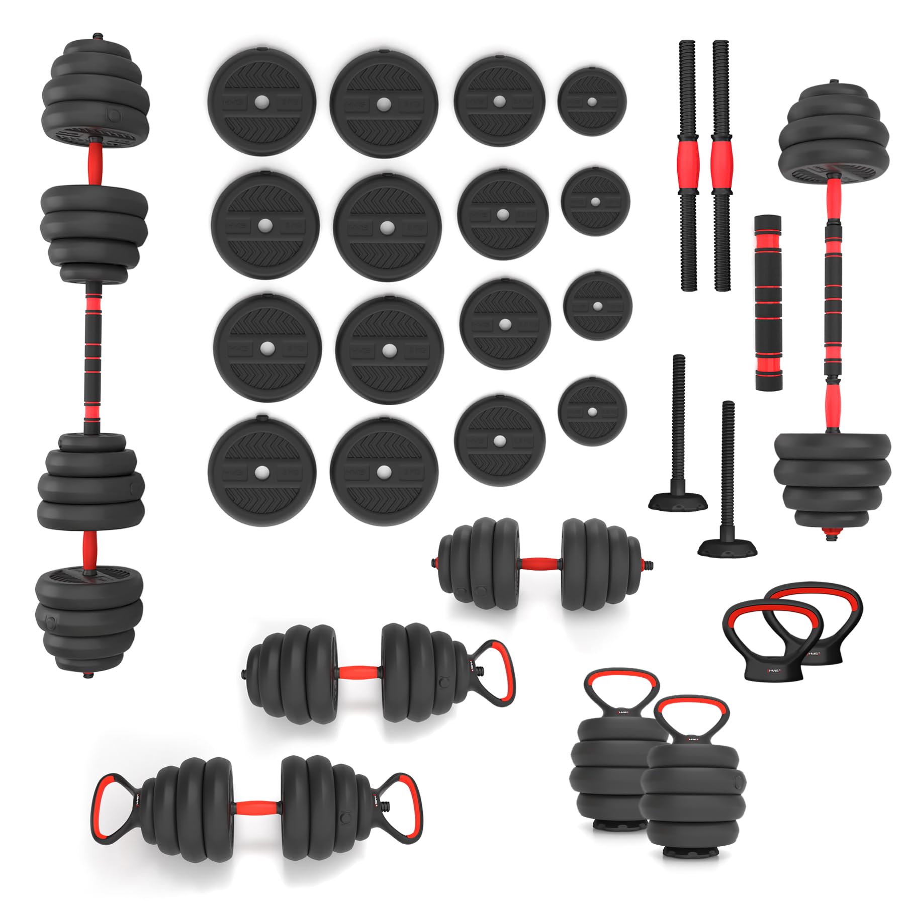 6IN1 Weight Set HMS SGN140 (bilanciere Dumbbell and Kettlebell) 40 kg