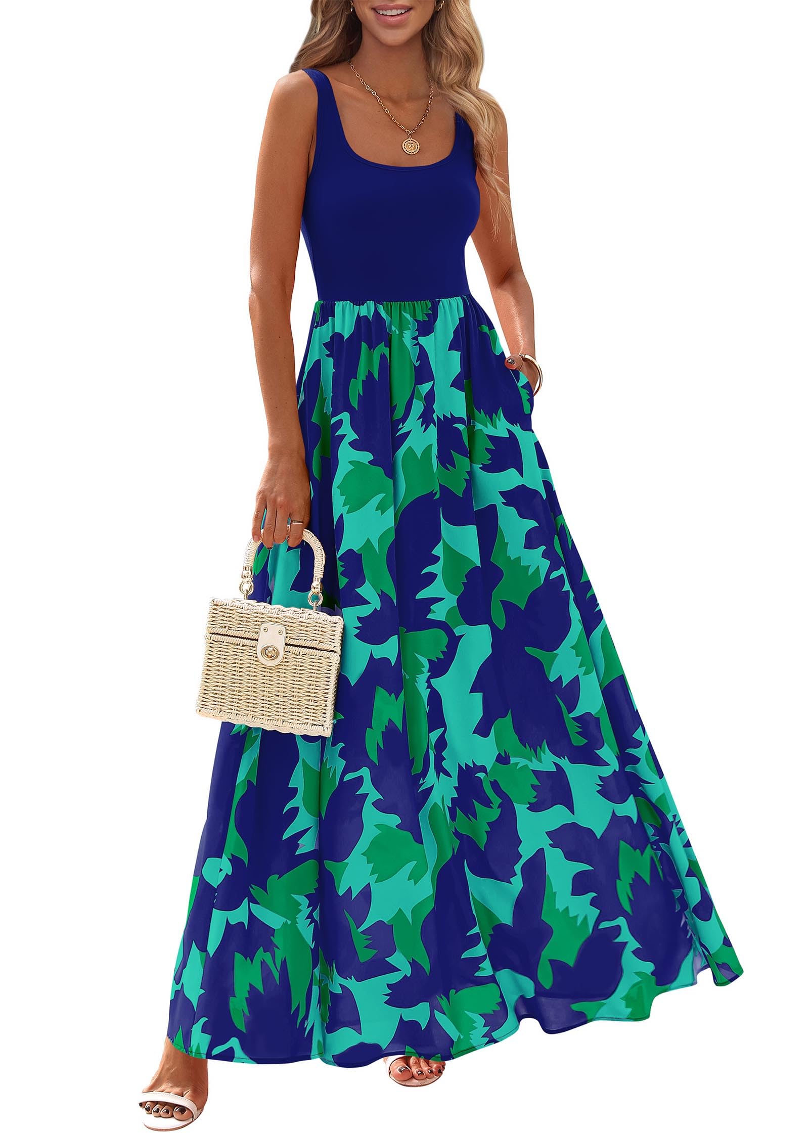 Women's Summer Maxi Dress Boho Floral Long Sundress