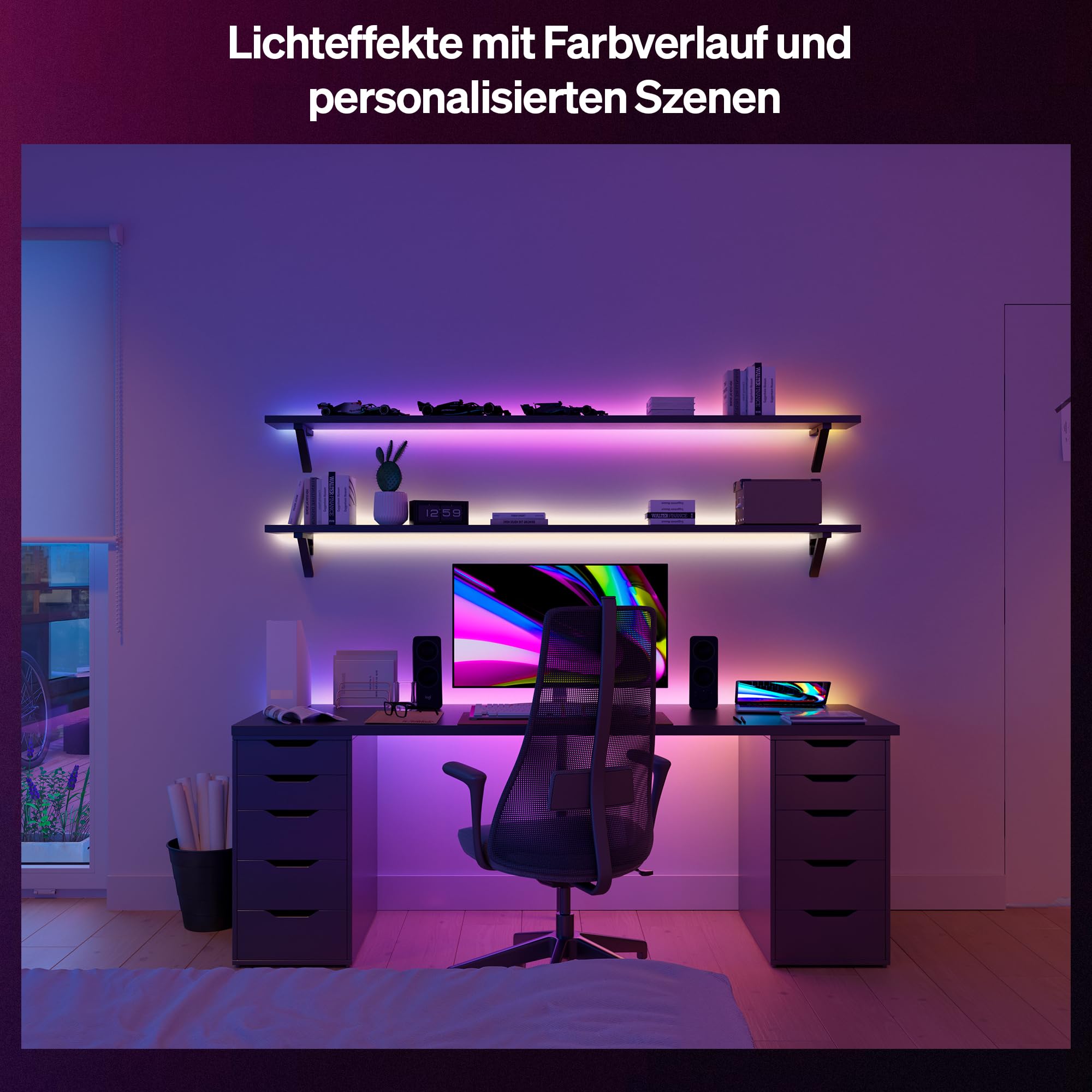 Hue Essential 5-Meter-LED-Lightstrip, RGBIC, lebendige Farben, flexible Innenbeleuchtung, einfache Installation, App- und Sprachsteuerung, kompatibel mit Alexa, Google Assistant und Apple Home