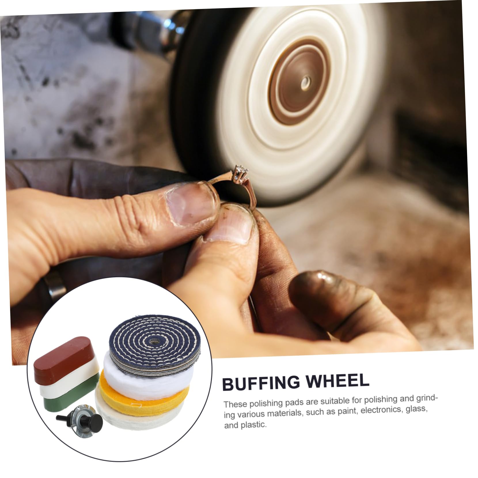 Cabilock 1 Set Buffing Polishing Wheel Set Grinder Wheel for Polishing Waxing Wood Carving Jewelry Beeswax