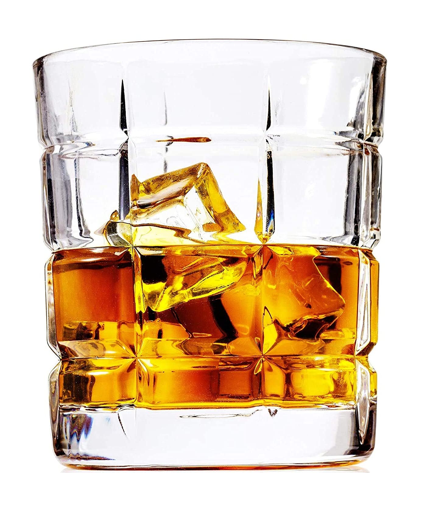 VILON Italian Premium Whiskey Glass | Clear Crystal Whiskey Glass | 300 ML | Set of 4 (SAPRU)