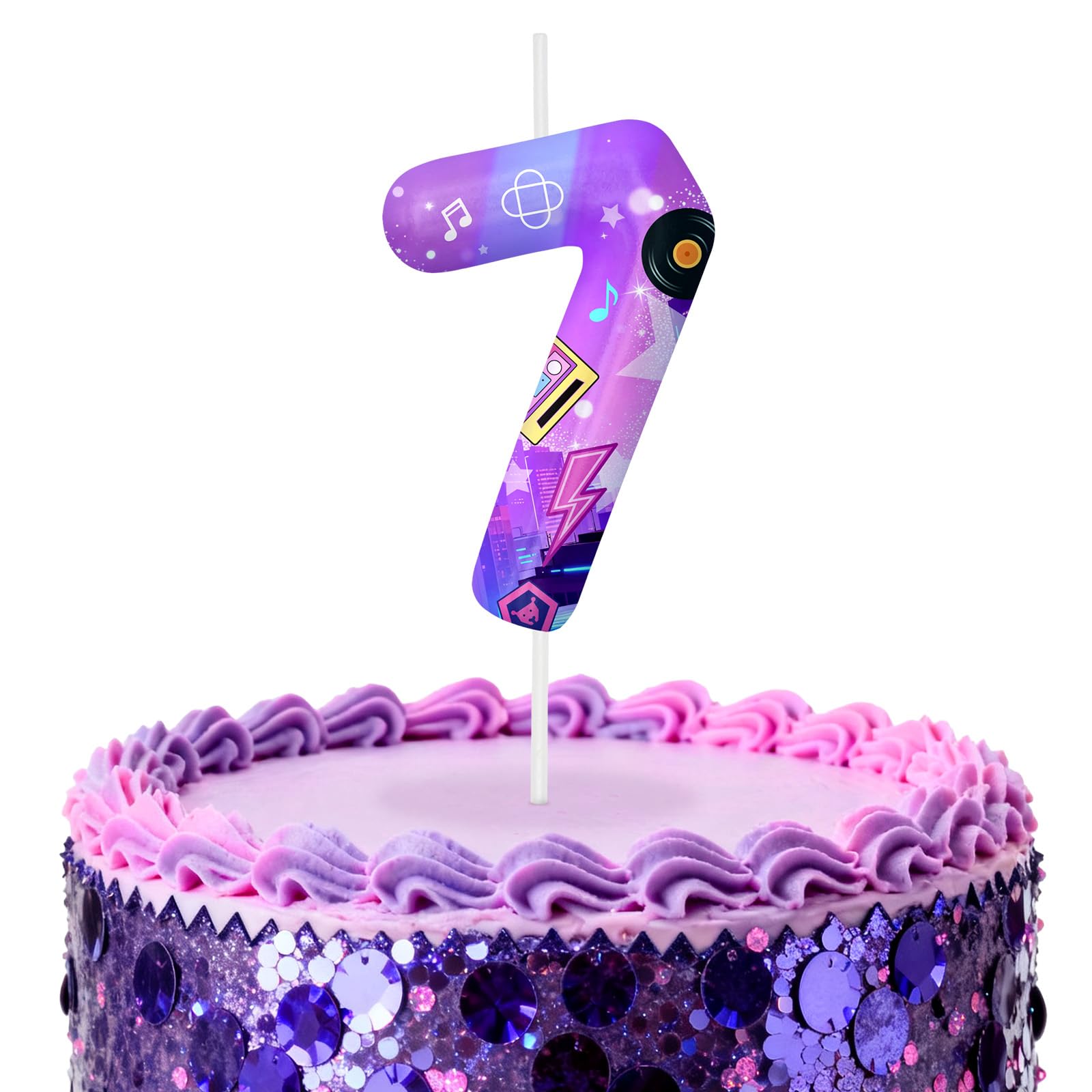 Kpop Number 7 Birthday Candles for Birthday Decorations and Cake Topper