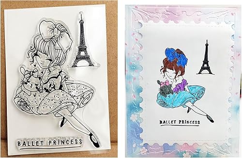 Sellos transparentes de princesa para hacer tarjetas, sellos de silicona transparente para manualidades, álbumes de recortes, decoración de álbumes