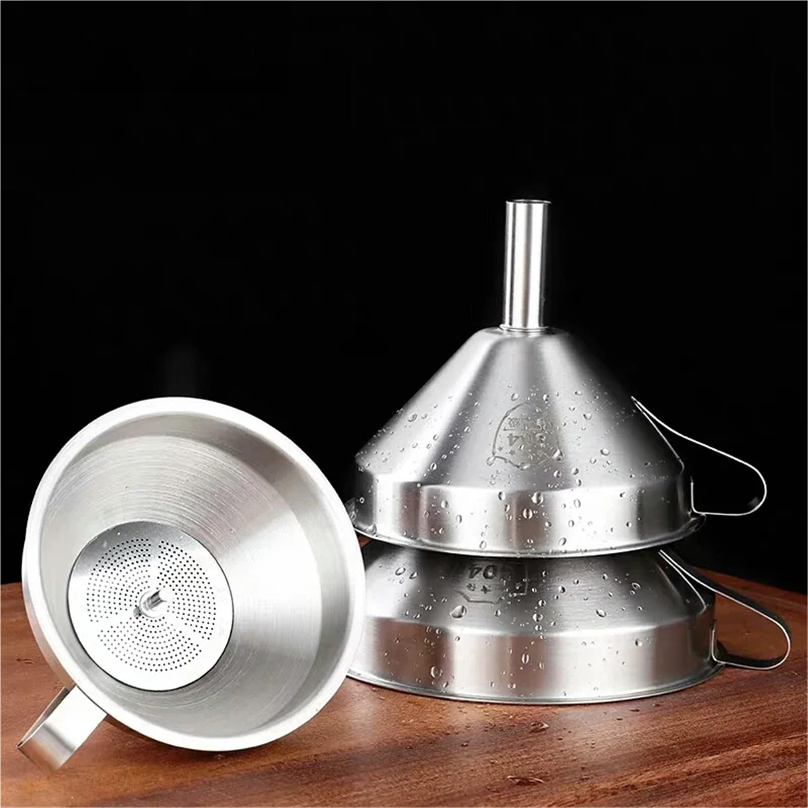 304 Edelstahl Trichter Öl Flüssigkeit Mit Sieb Kleine Metall Lebensmittel Filter for Flasche Küche Gadgets(Small Dia 11cm)
