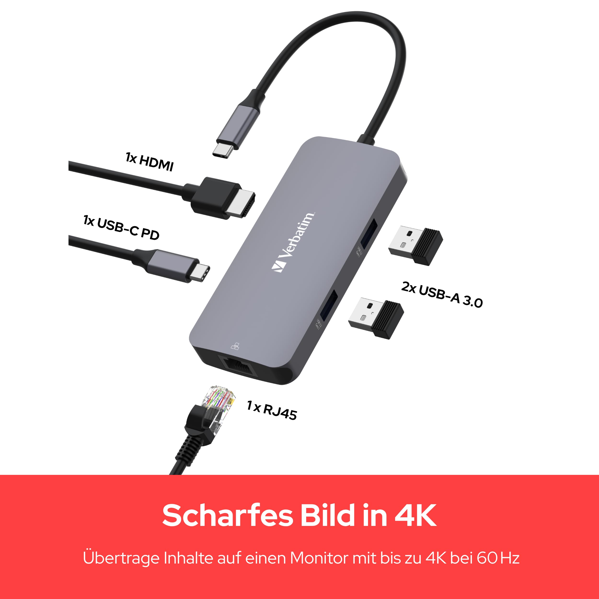 Verbatim USB-C Pro Multiport Hub 5-in-1 – Bild 3