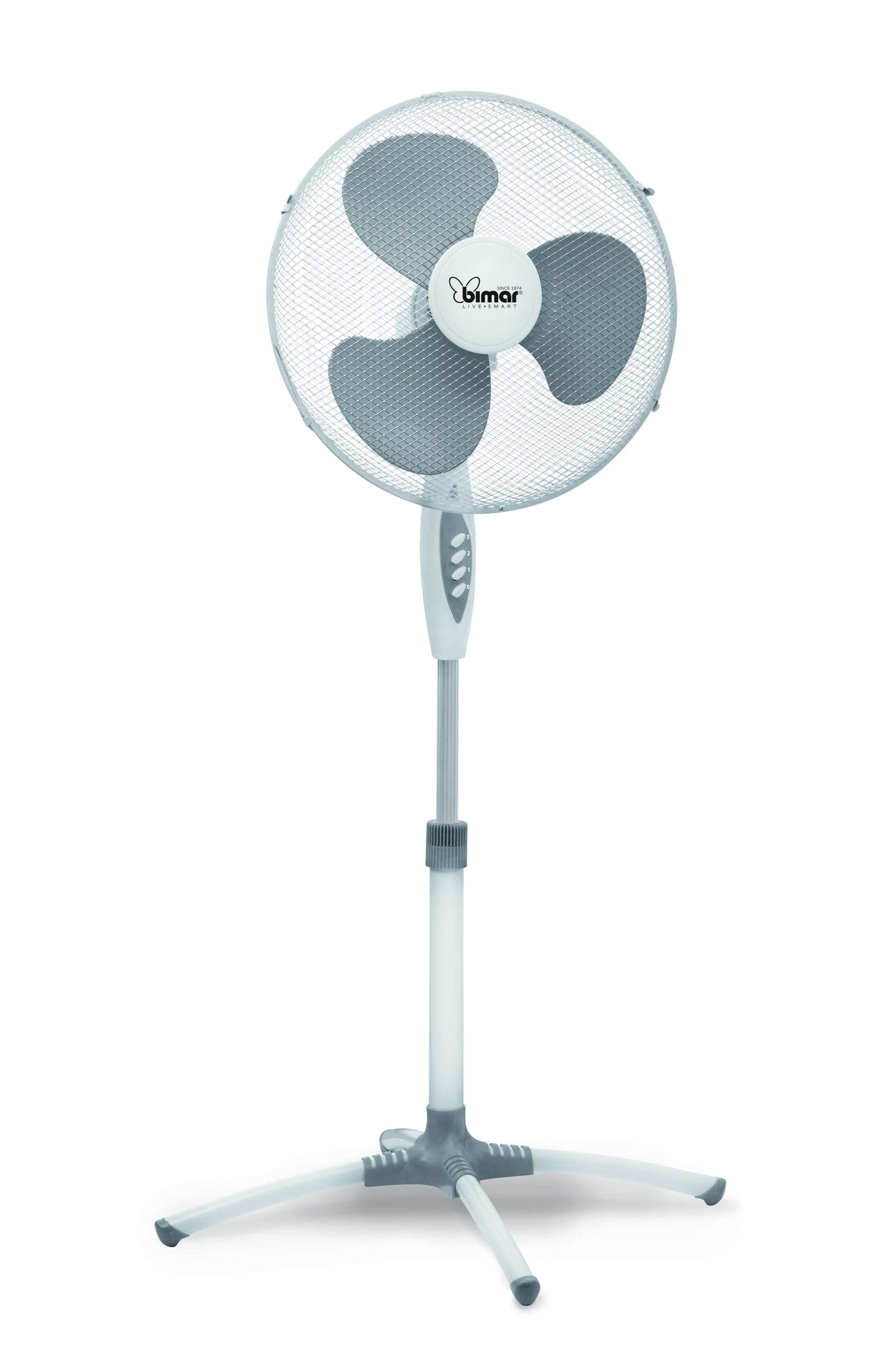 Bimar INB‑VP503 Standventilator 40 cm 45 W 3 Geschwindigkeiten Oszillation Höhe verstellbar bis 130 cm Weiß/Grau