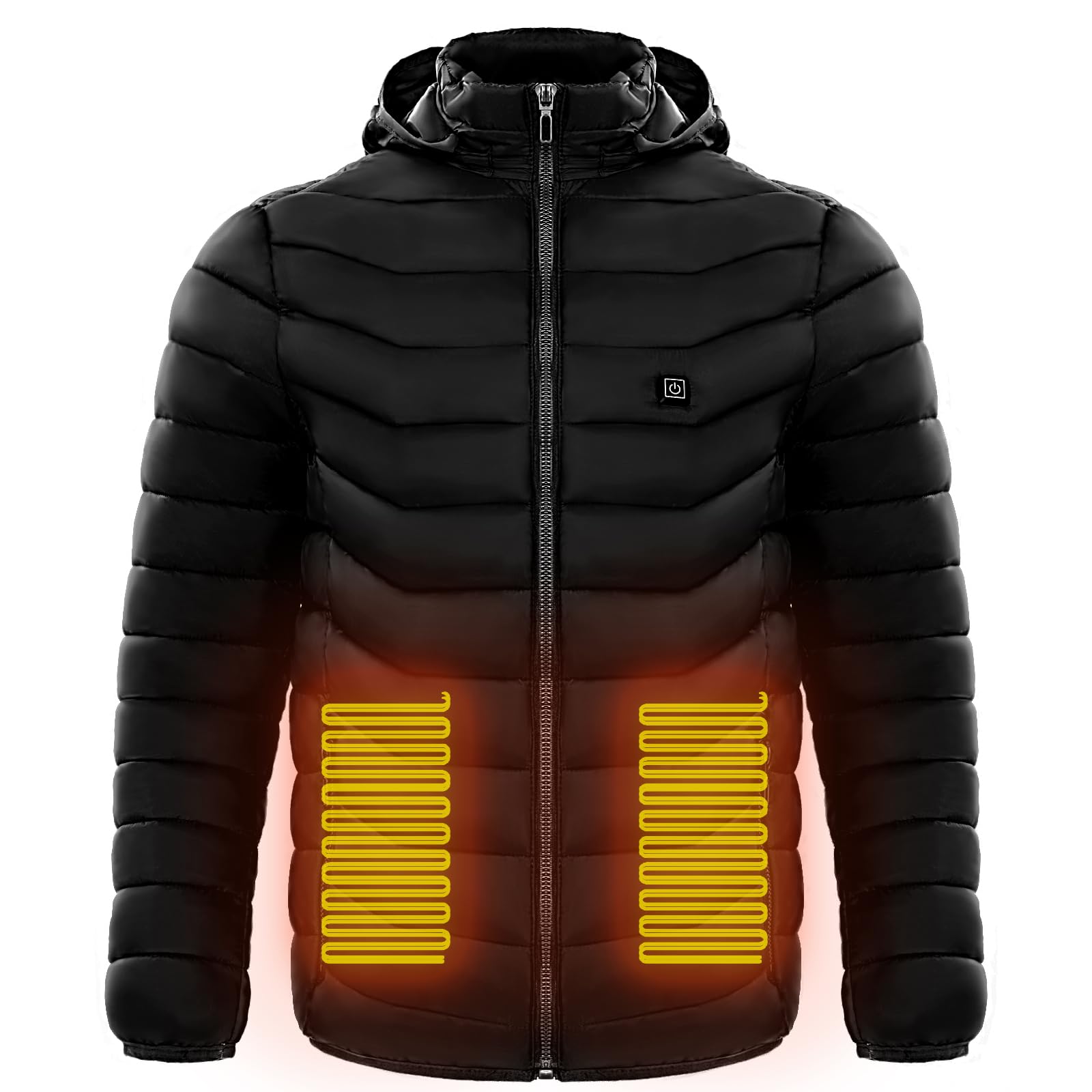 5th Gen 2 Zone Heated Down Jacket | 3 Heat Settings 102F 119F 140F | Waterproof, Windproof, Machine Washable
