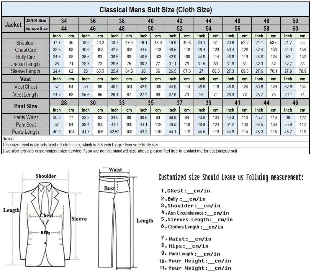 Formal Men's Suits Regular Fit 3 Pieces Pinstripe Tuxedo Business Suit for Wedding Groom(Blazer+Vest+Pants)