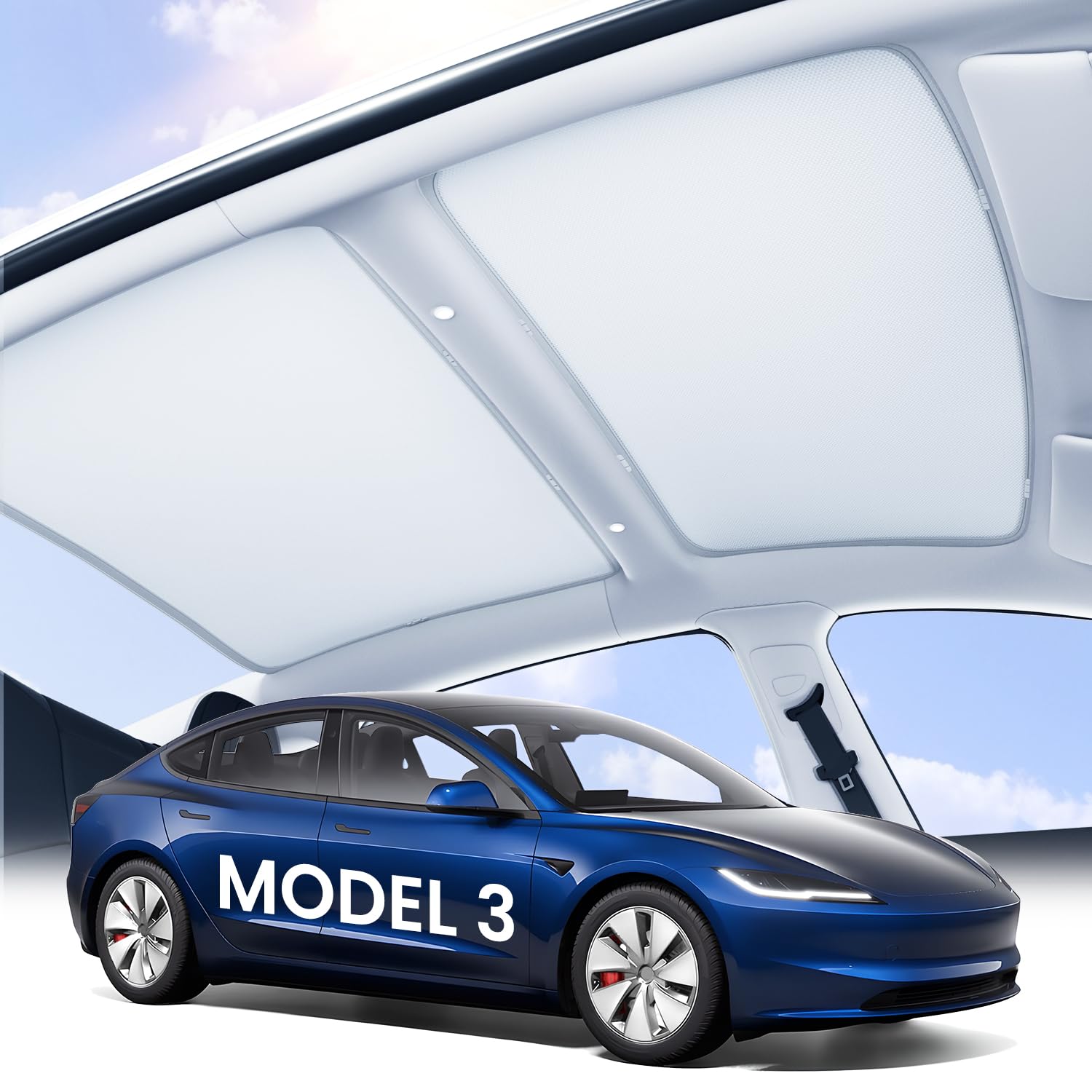 Amazon.com: Zanch 2025 Tesla Model 3 Sunshade Roof [No-Sag