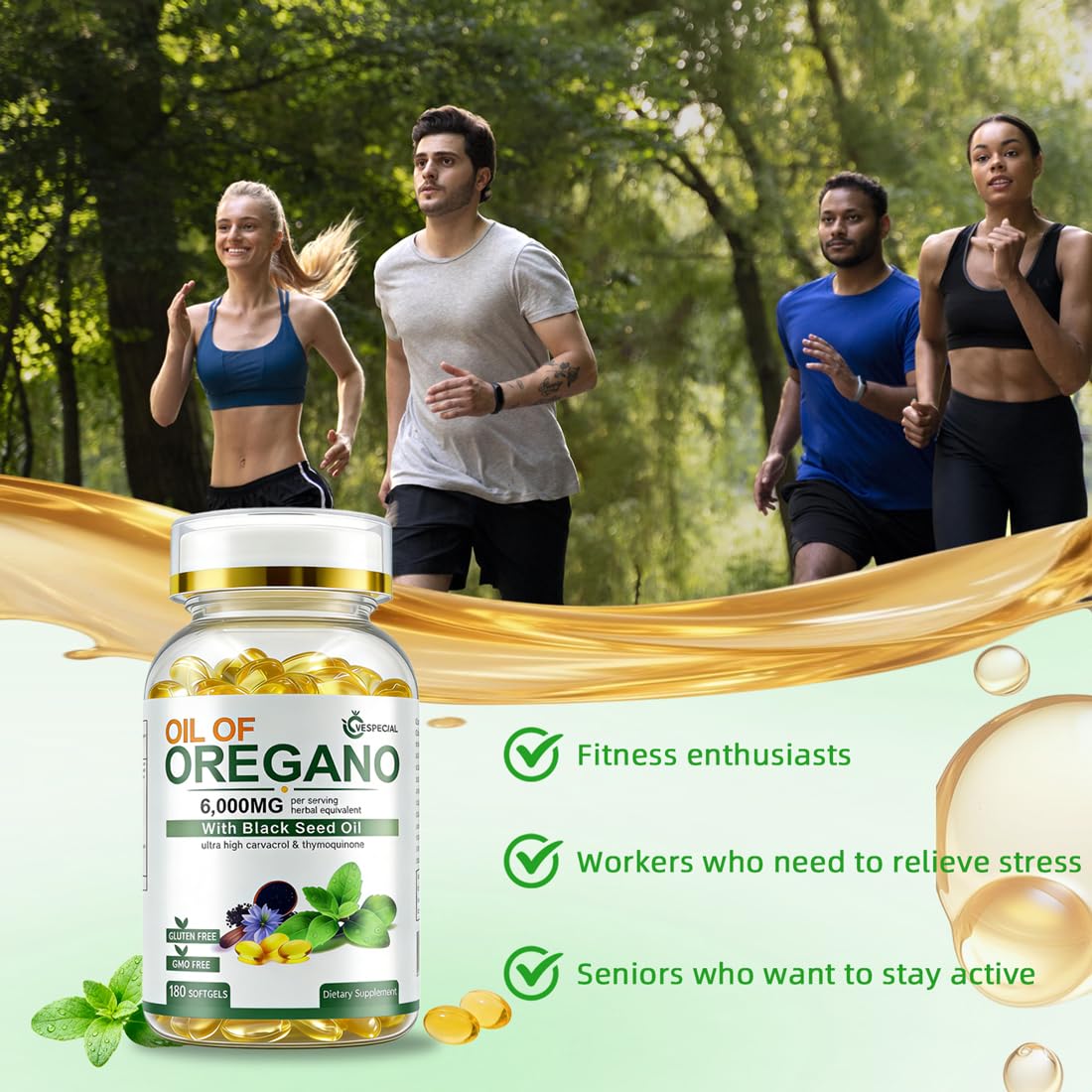 Oil of Oregano with Black Seed Oil, 180 Softgels | 2-in-1 Herbal Oregano Supplement with High Strength Carvacrol & Thymoquinone for Immune Support | Non-GMO, Plant Based — Amazon image 4