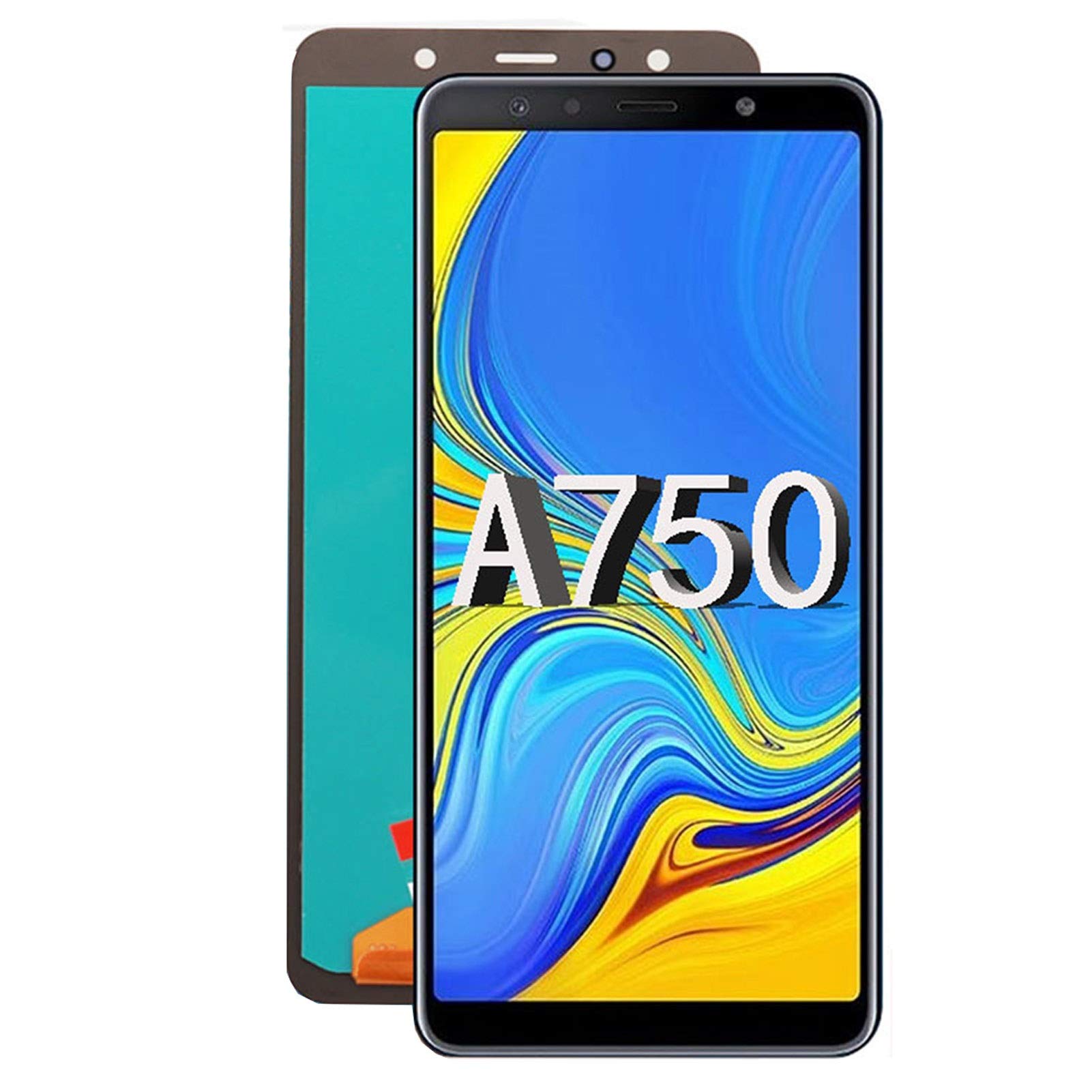 Écran tactile pour Samsung A7 2018 A750F haute réactivité avec dalle LCD complète et cadre noir