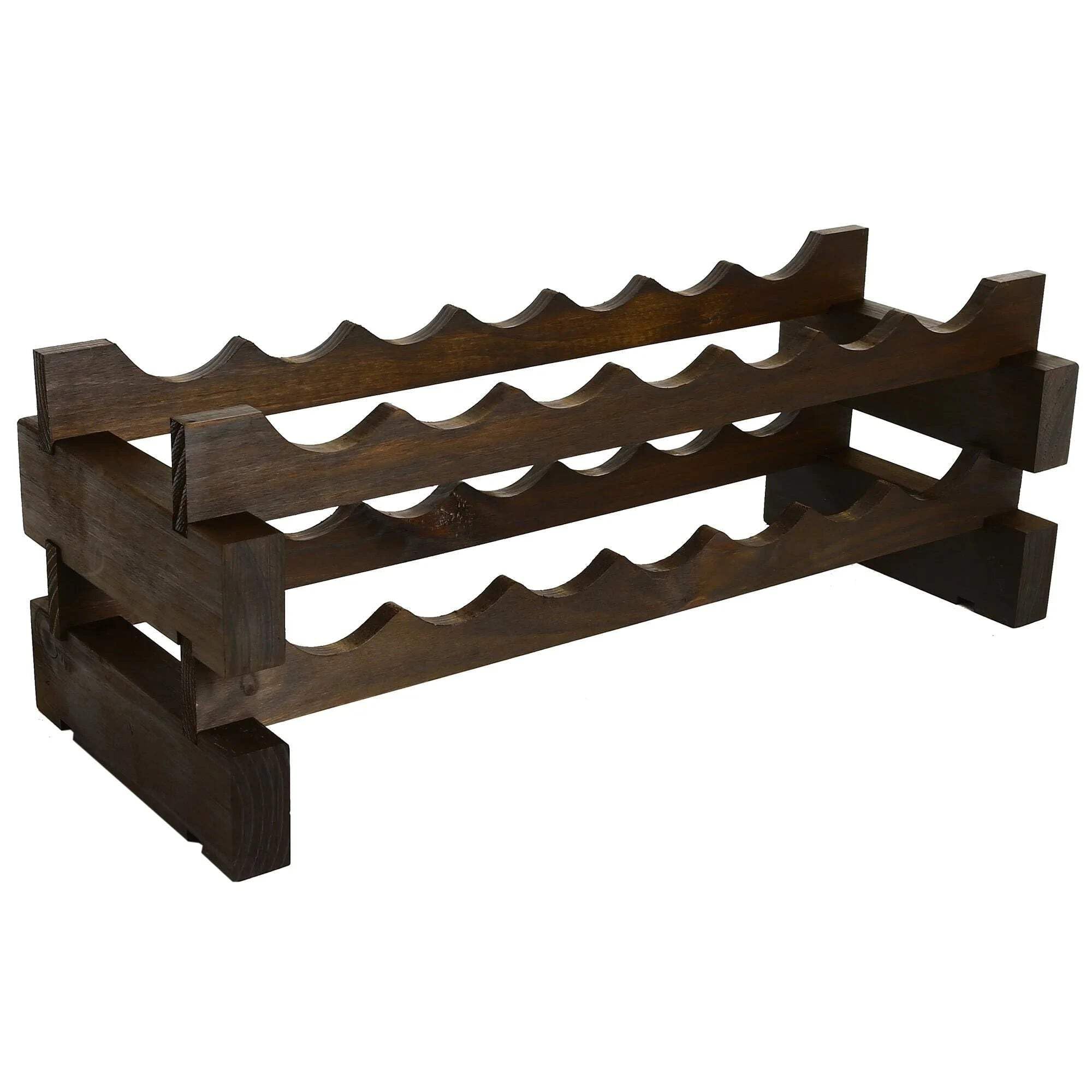 Modularack 7 Bottle Wide Wine Rack Dark Stain