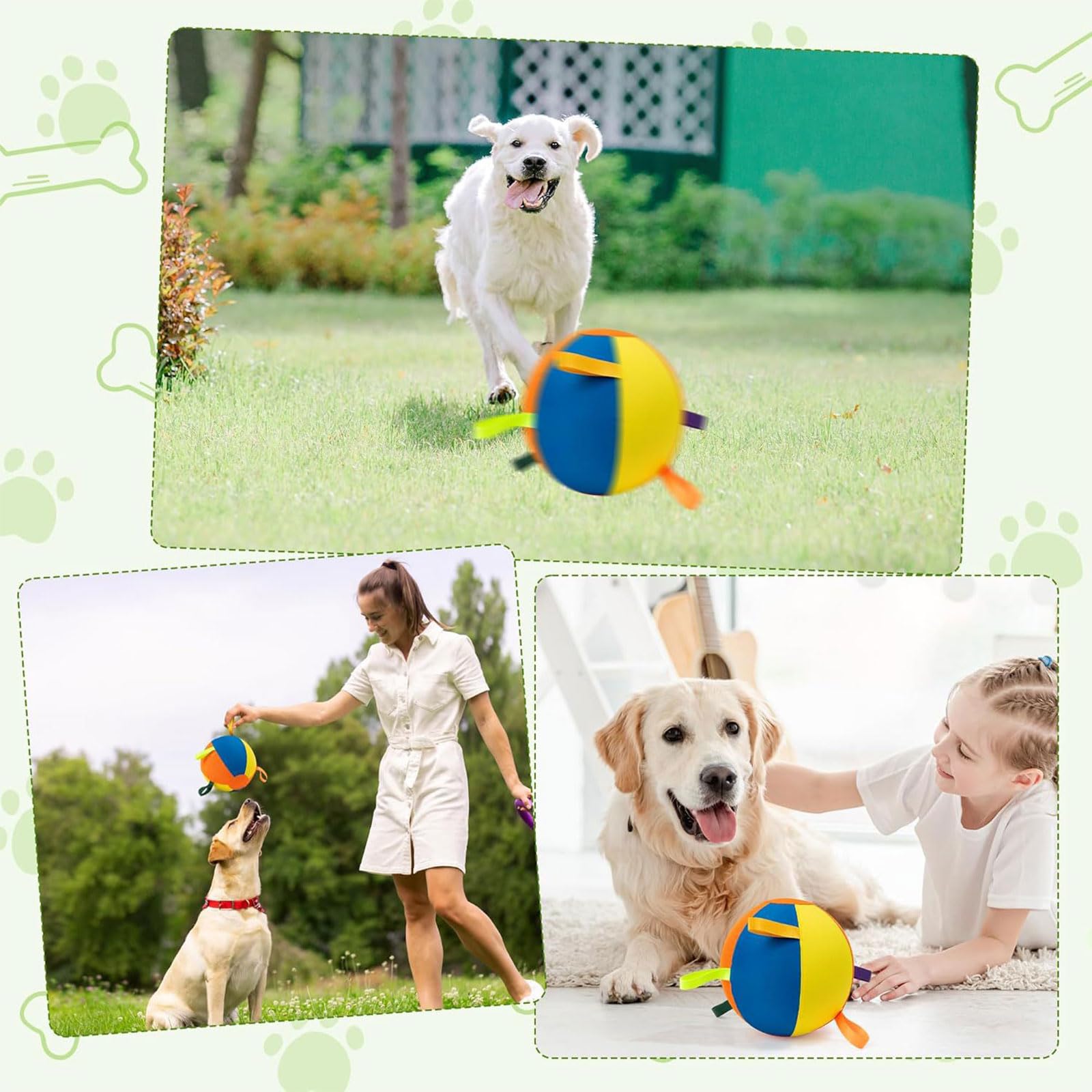 ordinarYone Balle gonflable durable pour chiens avec fermeture éclair pour un gonflage rapide et un jeu pour l'entraînement et les masticateurs agressifs
