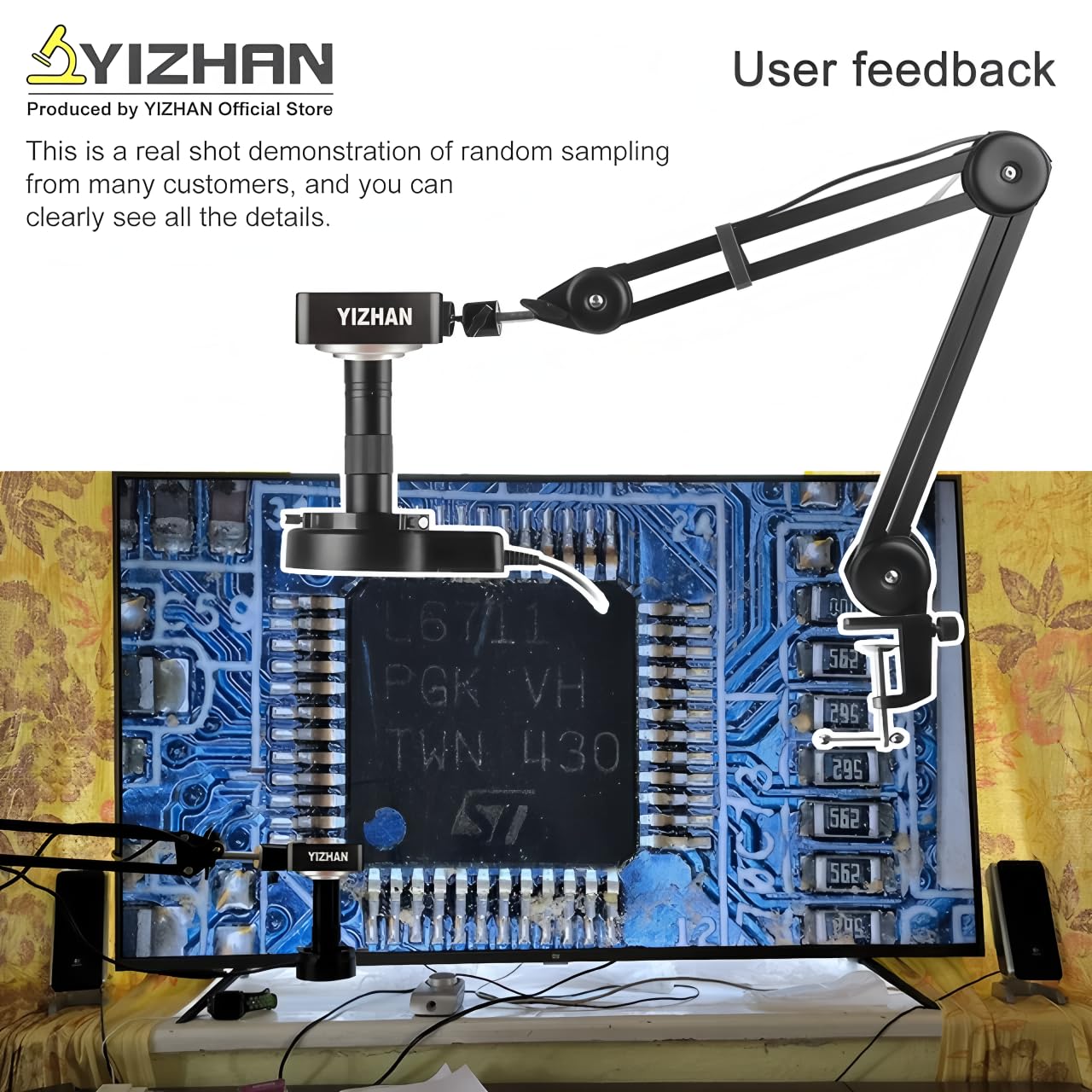 Soldering Microscope 60MP 48MP 4K Electronic Digital Microscope For Soldering 1080P HDMI VGA USB Industrial Camera 150xLens FoldBracket Remote(13MP HDMI VGA PLUS)