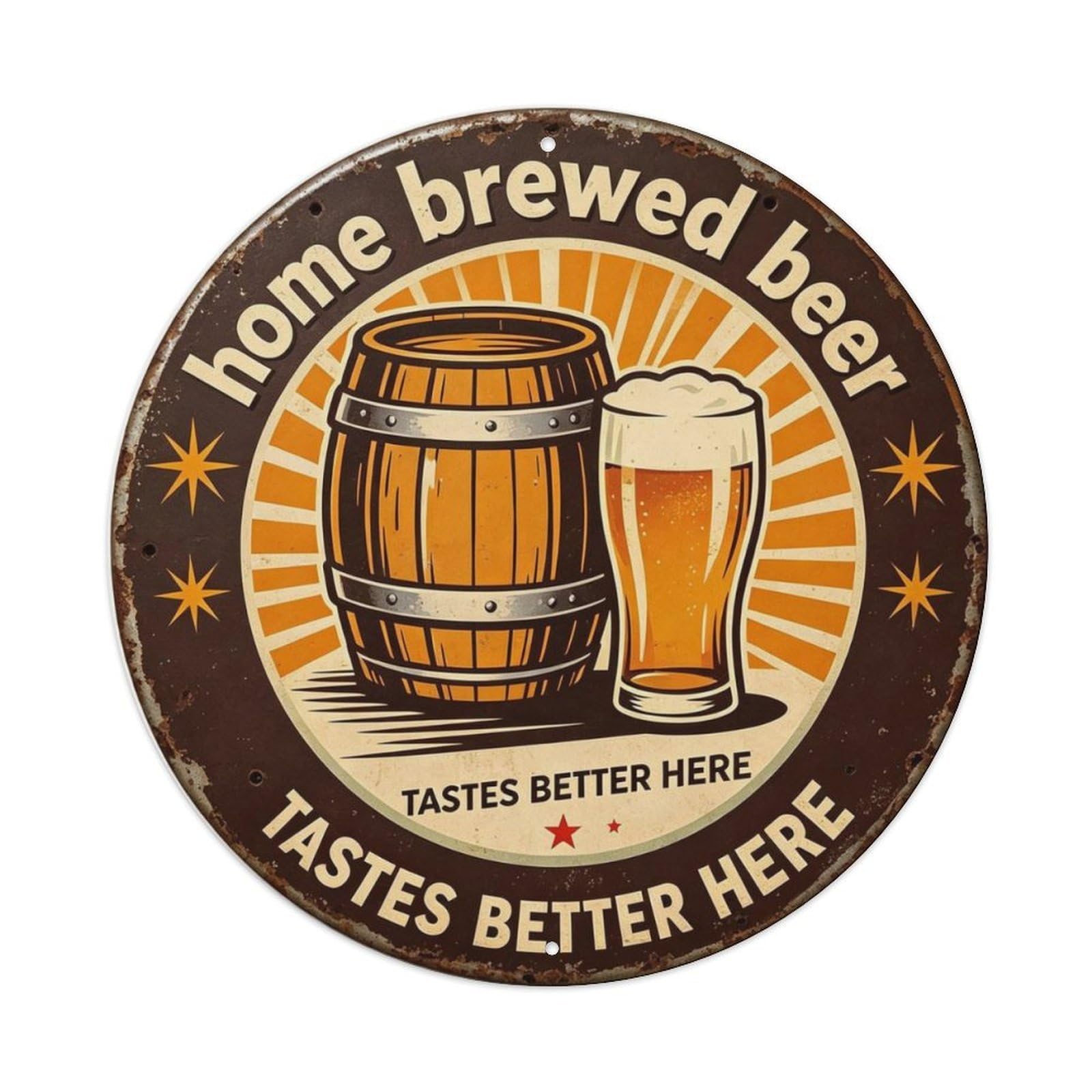 Home Brewed Beer Metal Tin Sign Plaque