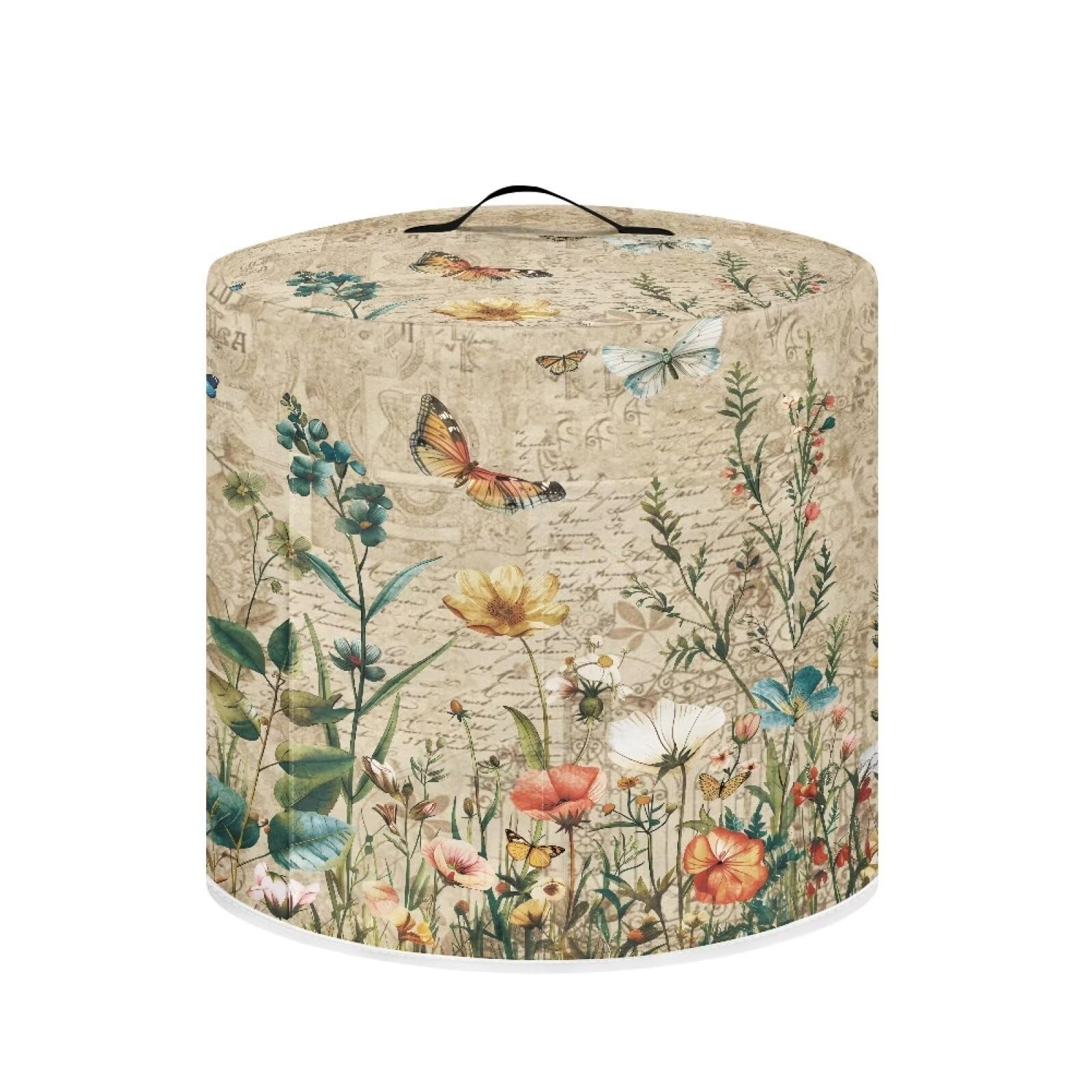 Cozeyat Art Butterfly Leaves Pressure Cooker Cover, Kitchen Appliance Dust Cover, Rice Cooker Protective Cover with Pocket, Suitable for Air Fryer Cover, Toaster Cover, Oven Cover