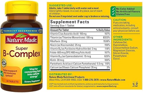 Miniatura 3 de Nature Made Super B-Complejo con Vitamina C y Ácido Fólico, 60 Tabletas