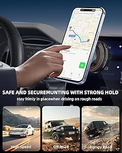 NotiXas Magnetic-Car-Phone-Holder for Magsafe, 360 Adjustable Car Phone-Holder-Mount with Suction-Cup, Phone Holders for Your Car for iPhone, Android, Smartphones and Gift