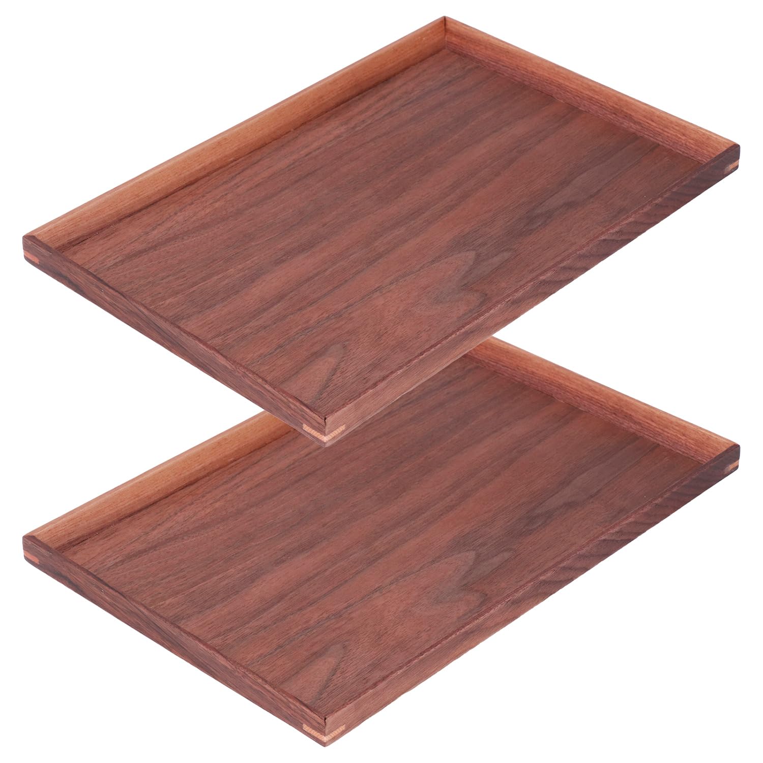 Wood Serving Tray, Rectangle Walnut Wood Ottoman Tray Coffee Table Platter