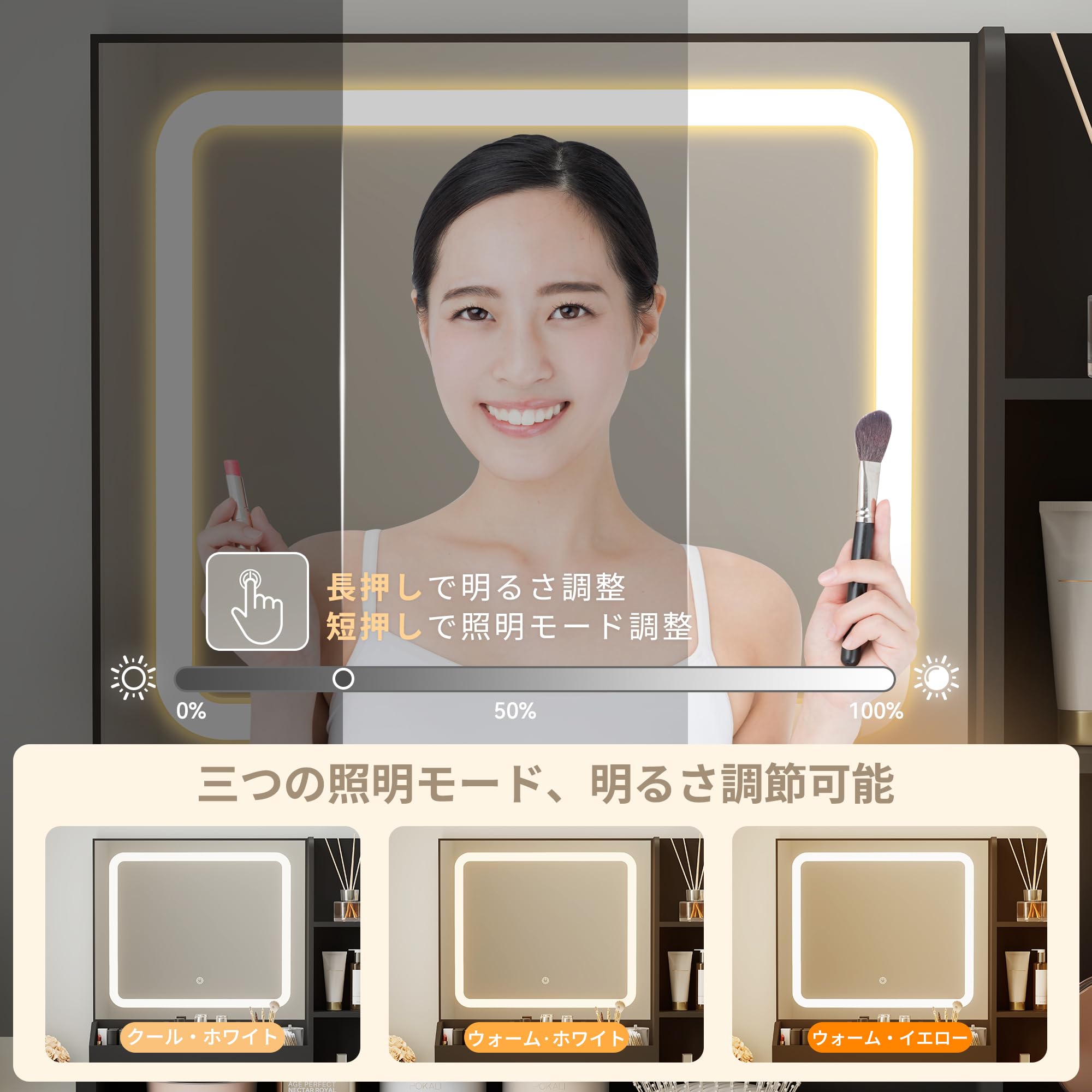 Amazon｜Dowinx ドレッサー コンパクト 2点セット コンセント付き 3色