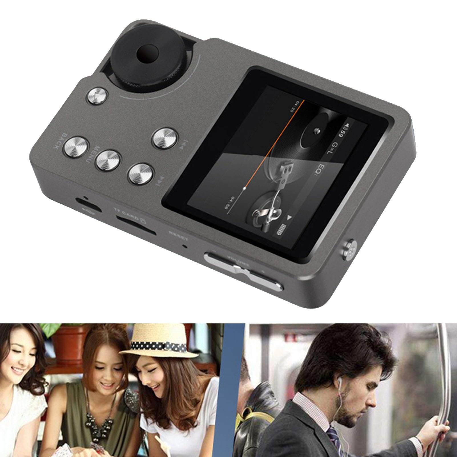 Generic Lettore Musicale Audio Digitale Ad Alta Risoluzione con Scheda di Memoria da 64 GB, Lettore Audio Portatile Hi-Fi per Appassionati di Musica, Display da 2,0 Pollici