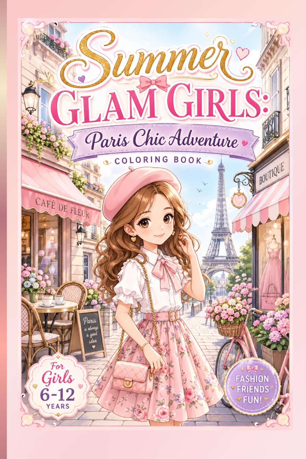 Summer Glam Girls: Paris Chic Adventure (COLORING BOOK)