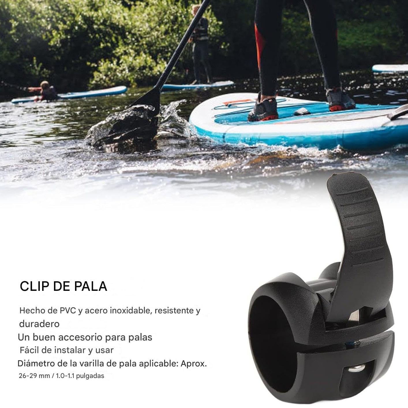 Sujetador De Remo De Paddle Surf | Cierre De Seguridad Para Palas | Accesorio de Liberación Rápida para Deportes Acuáticos como Kayak, , Piragüismo y Aventuras Marinas