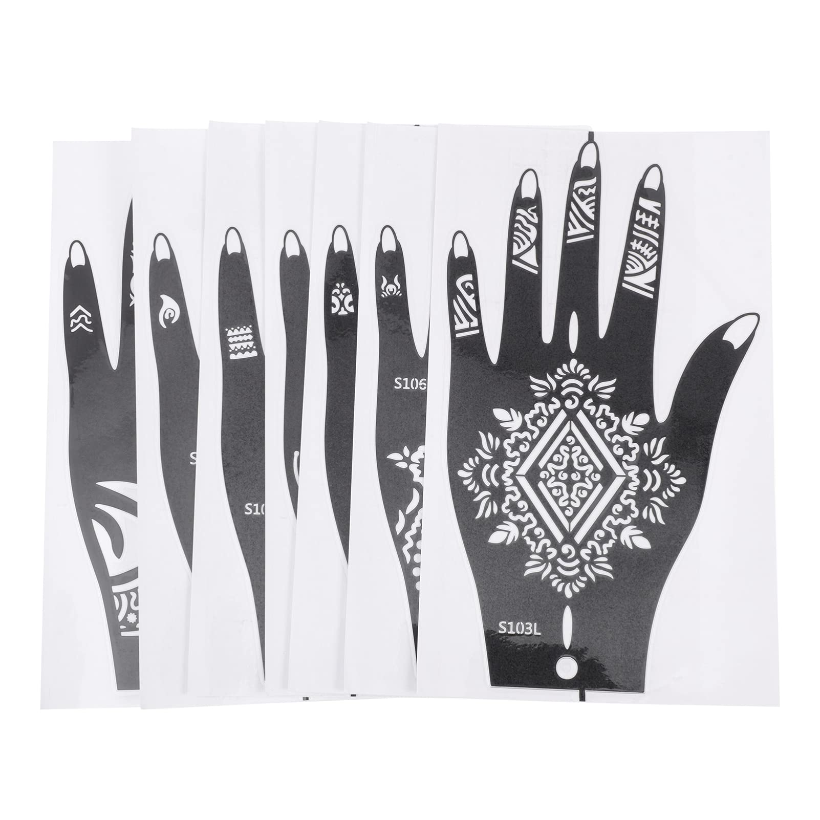Buy Lurrose 7PCS Henna Tattoo Stencil Kit Hand Temporary Tattoo