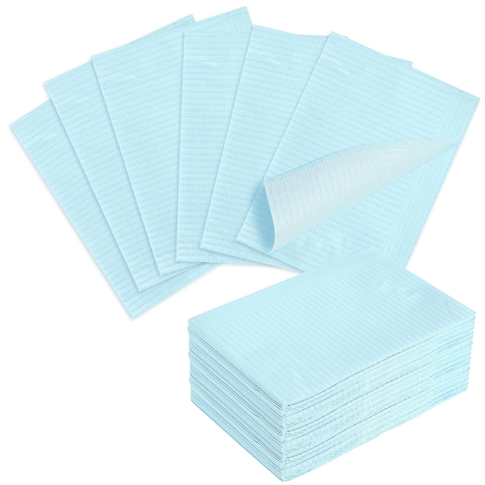 Bavettes Dentaires: 50 Pièces Jetables Imperméables, Haute Absorbance, Pour Cliniques Dentaires, Stations De Tatouage Et Salons (45 x 33cm, Bleu)