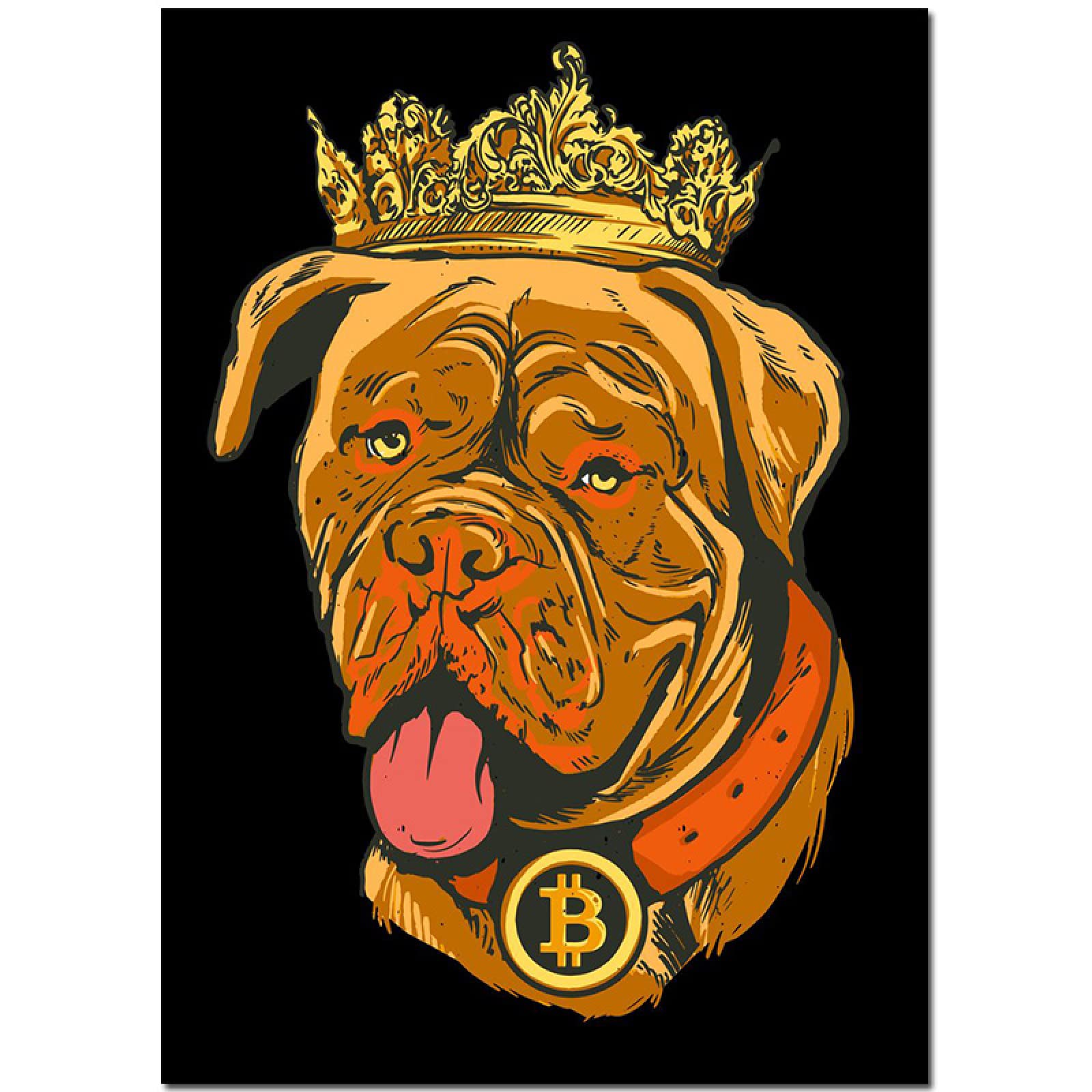 Taxpy Lustiger Hund Bitcoin King Leinwand Gemälde Poster und Druck  Wandkunst Bitcoin Bild Heimdekoration für Wohnzimmer Dekor, 50 x 70 cm ohne  Rahmen : Amazon.de